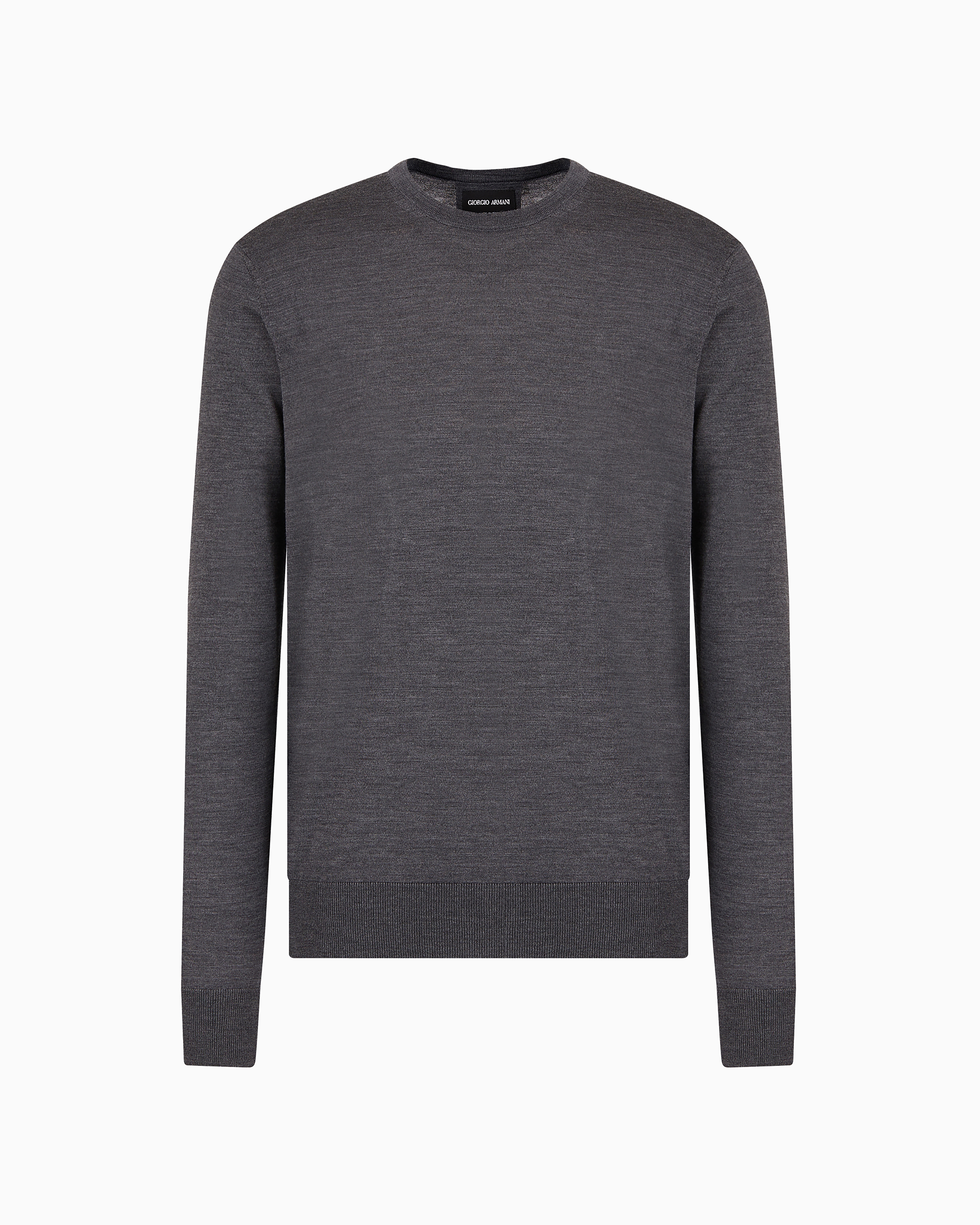 Giorgio Armani Virgin-wool, Crew-neck Jumper In Gray