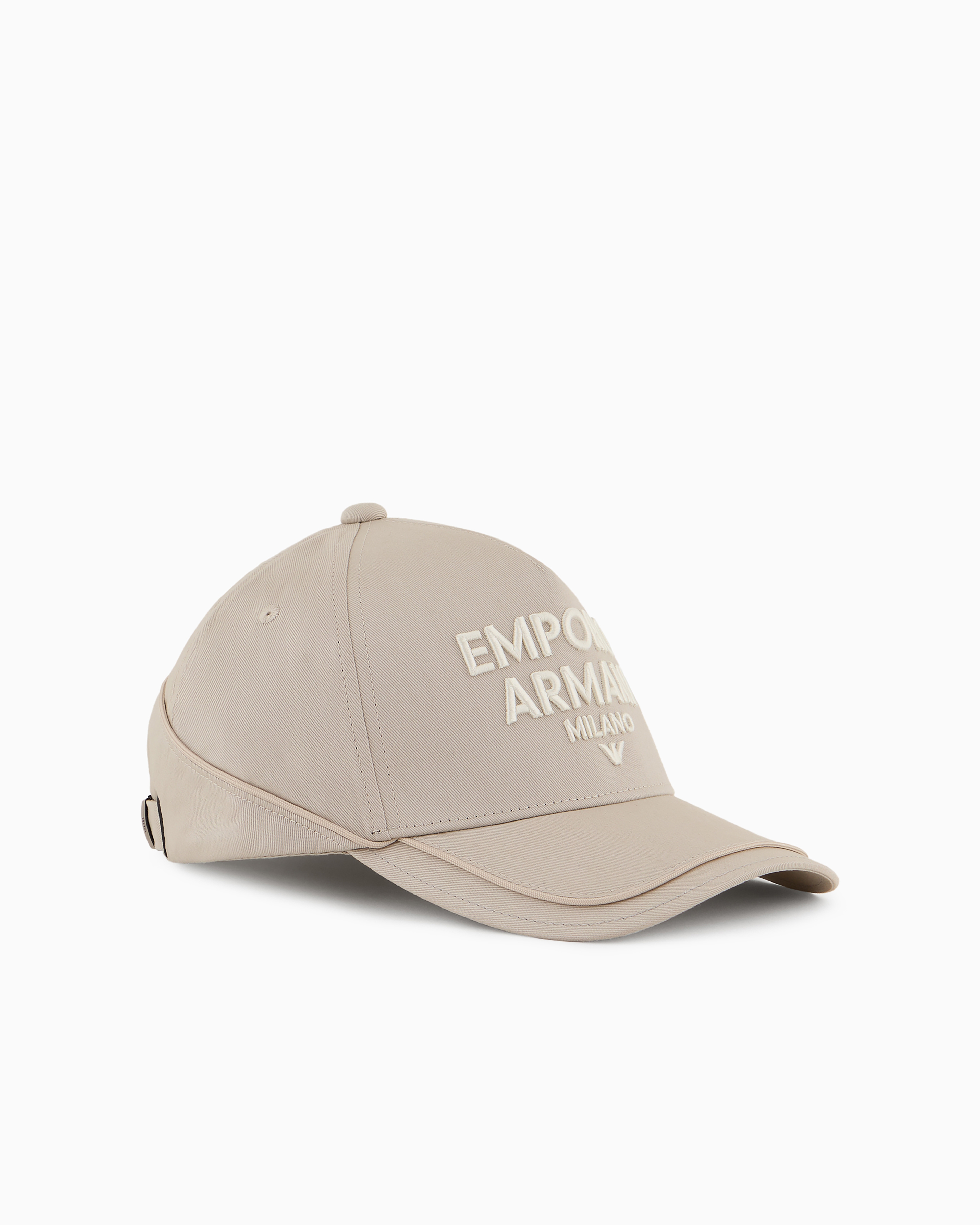 Emporio Armani Official Store Baseball Cap With Piping And Embossed Oversized Logo In Neutral