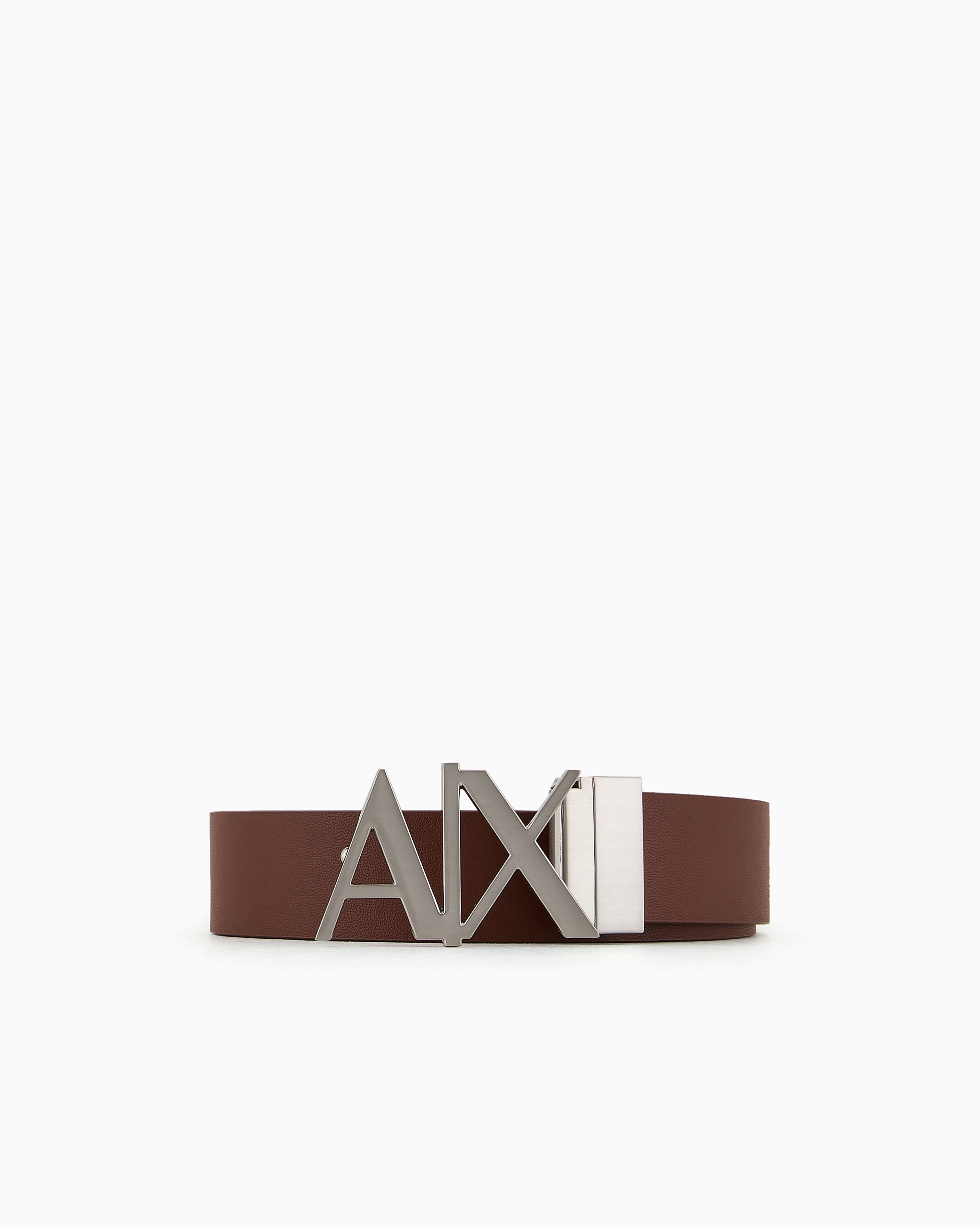 Armani Exchange Double-sided Leather Belt In Brown