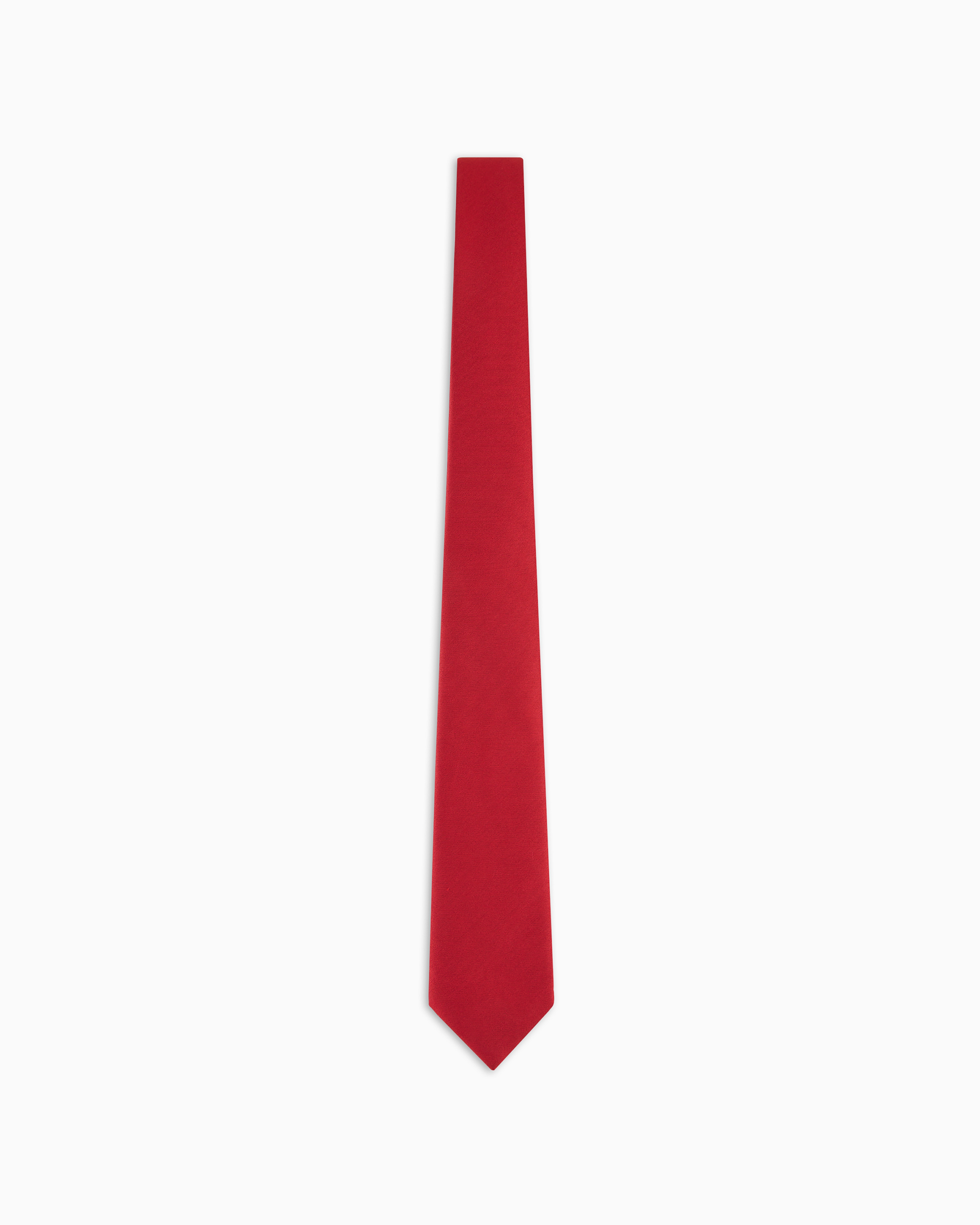 Emporio Armani Official Store Ottoman-style Pure Silk Tie In Red