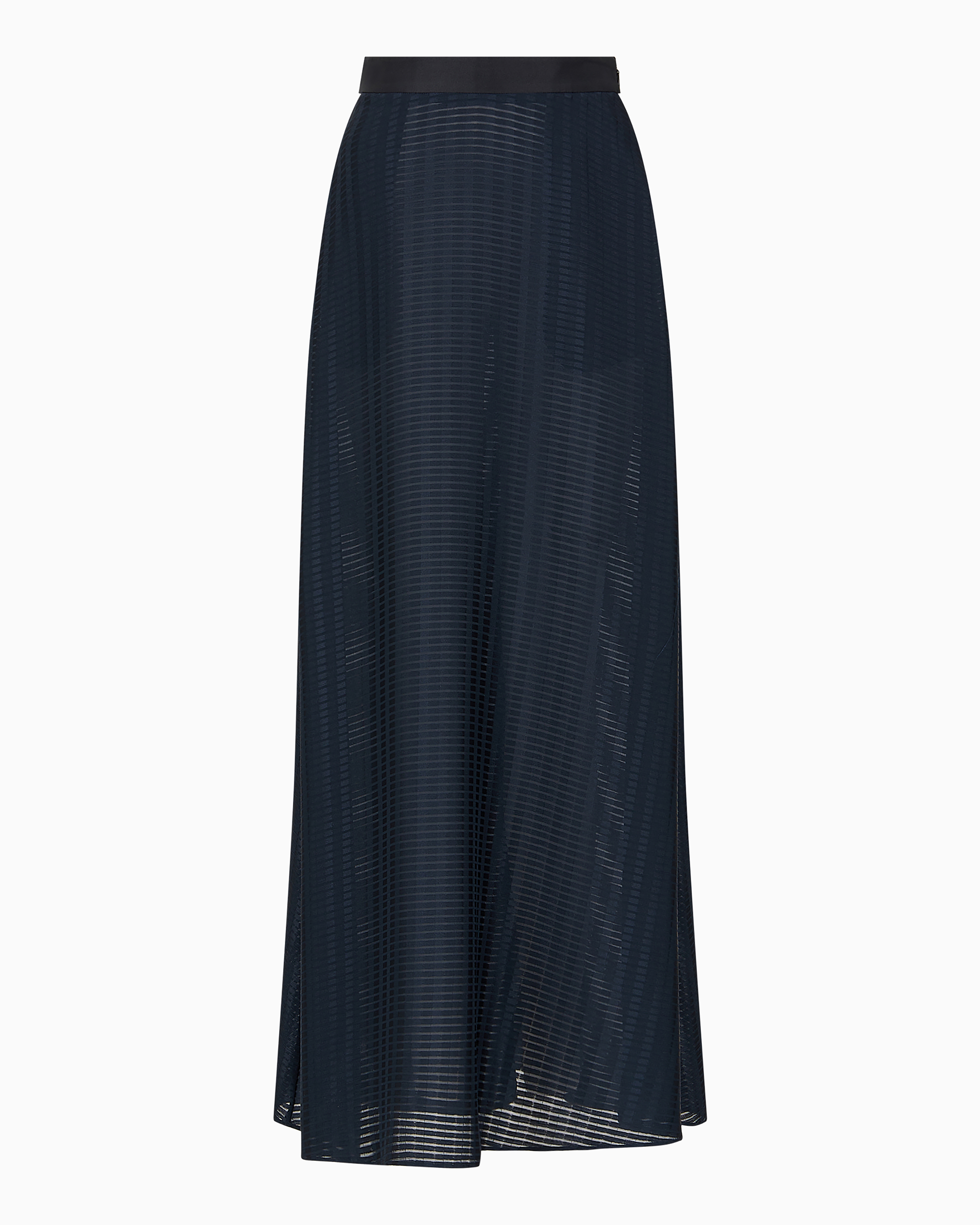 Emporio Armani Official Store Long Skirt With All-over Rectangle Design In Midnight Blue