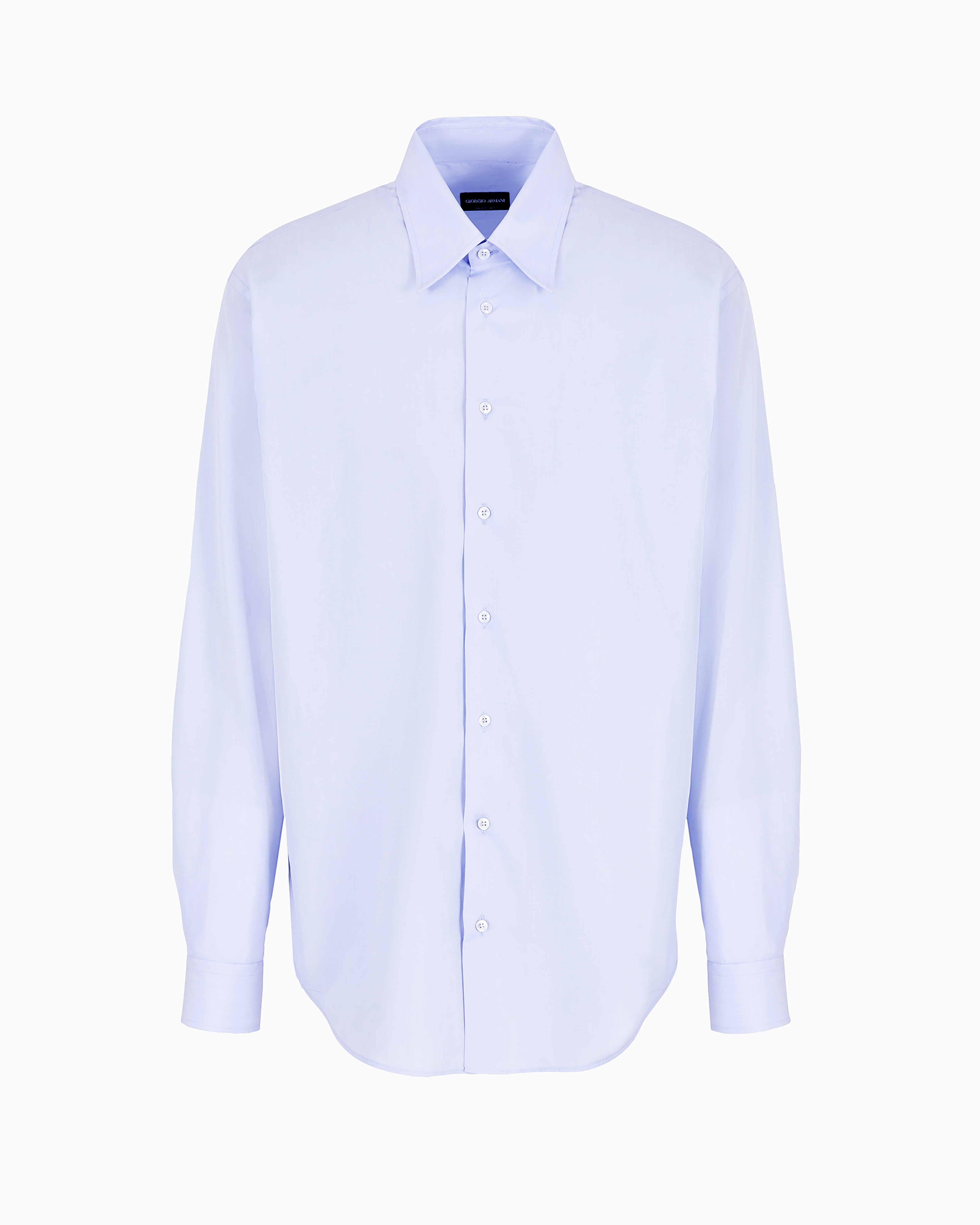 Giorgio Armani Official Store Regular-fit Cotton Shirt In Lilla