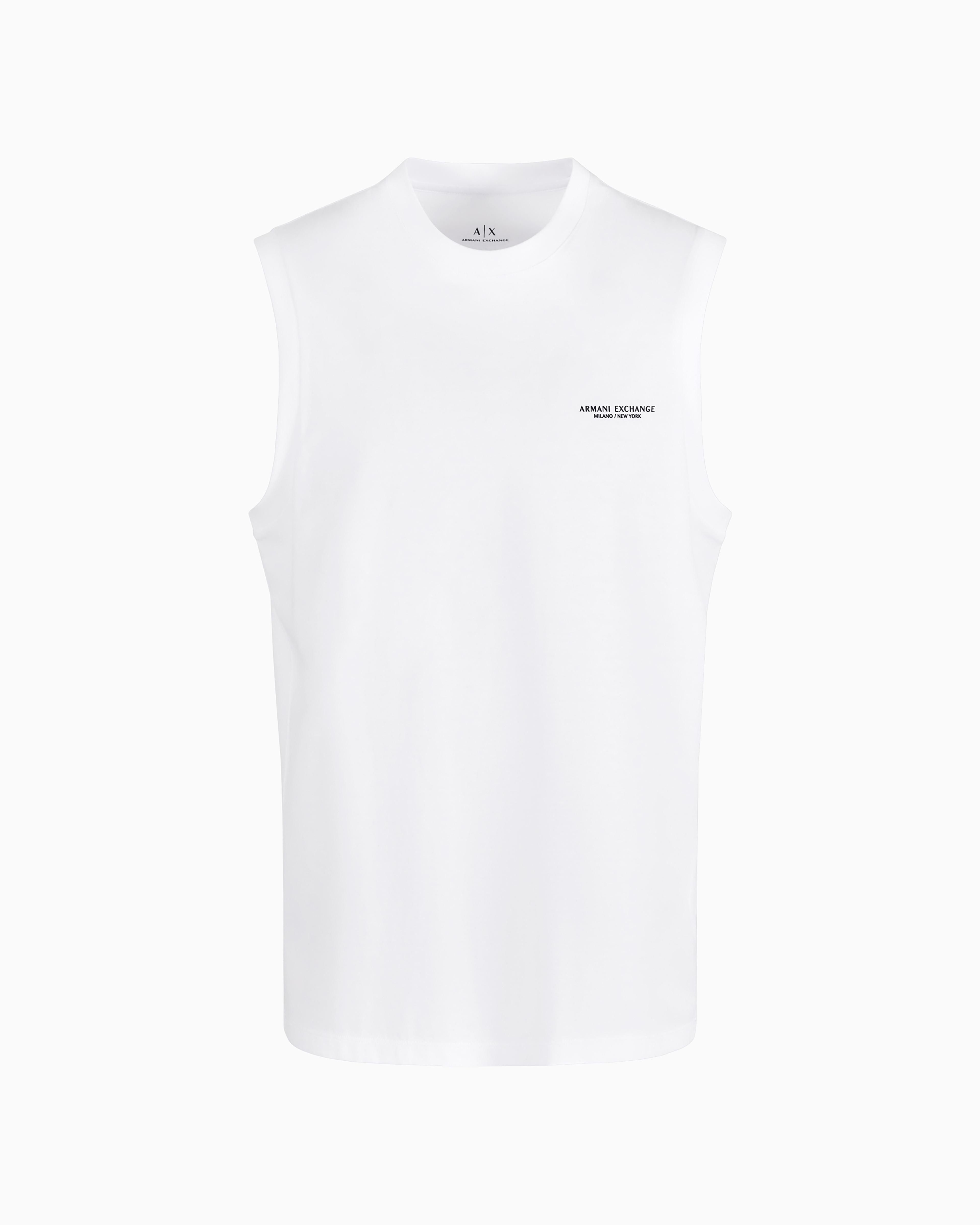 Armani Exchange White Stretch Jersey Tank Top With Logo Medium