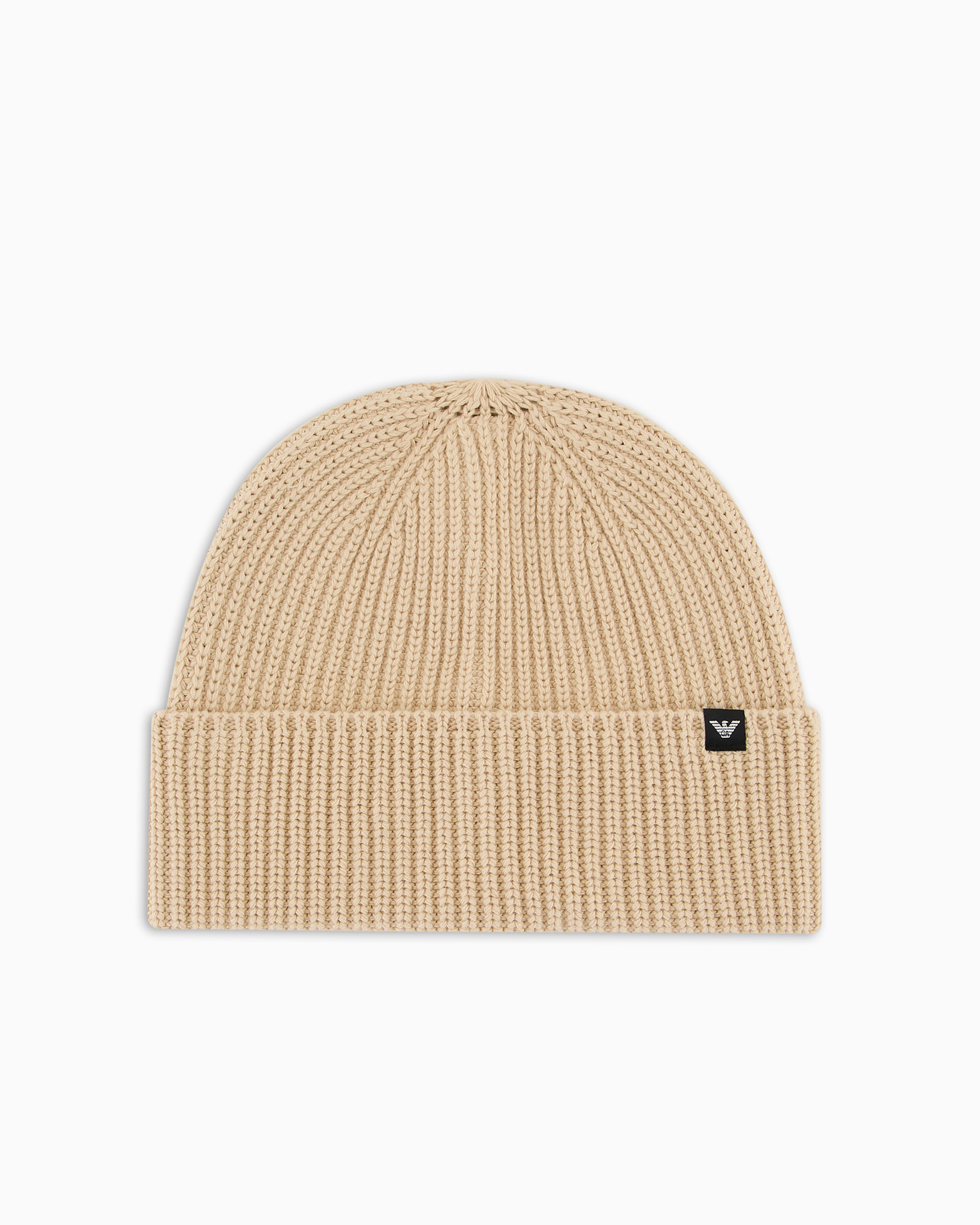 EMPORIO ARMANI RIB-KNIT BEANIE WITH TURN-UP BRIM 