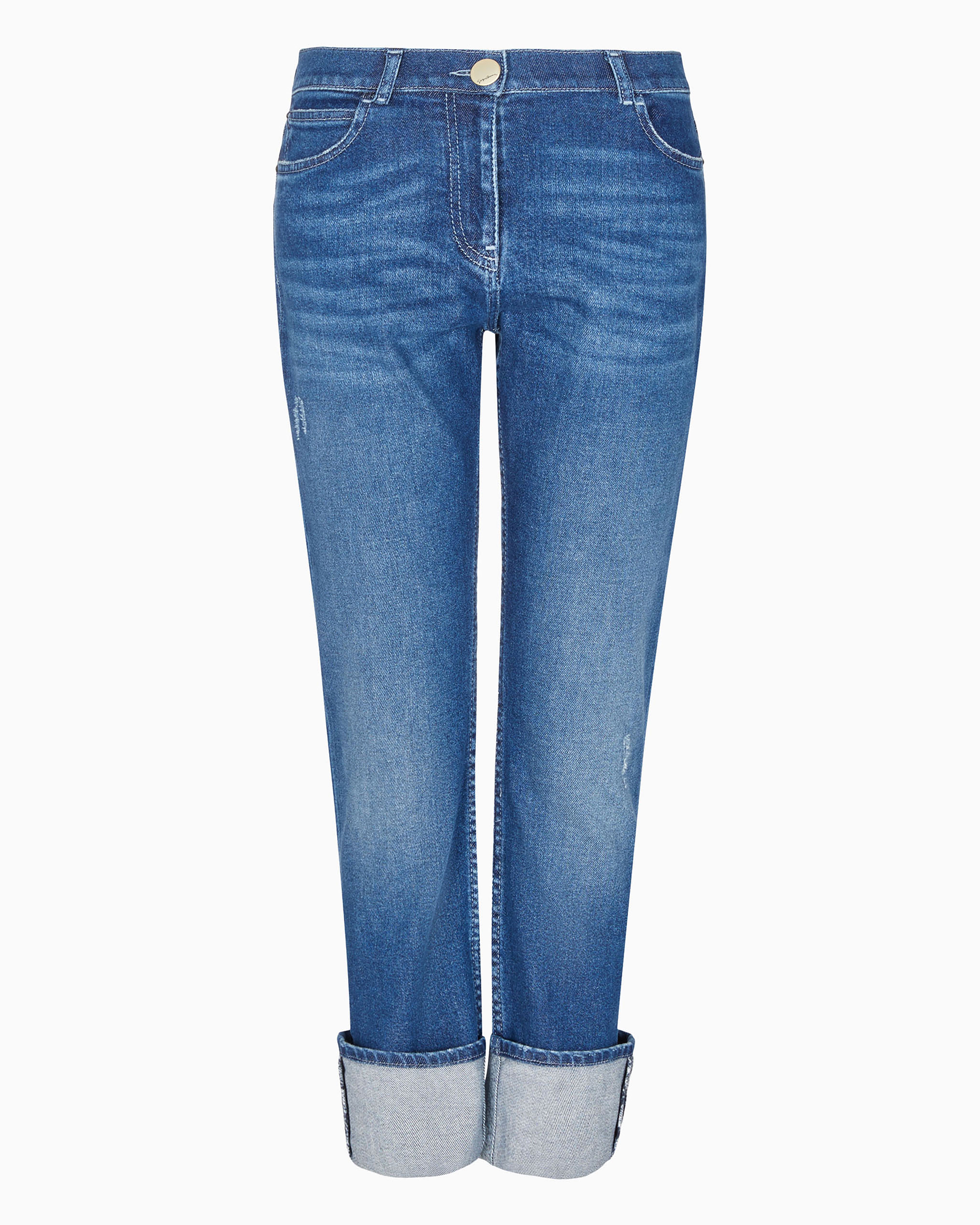 Giorgio Armani Official Store Denim Collection Five-pocket Trousers In Stretch Cotton Denim