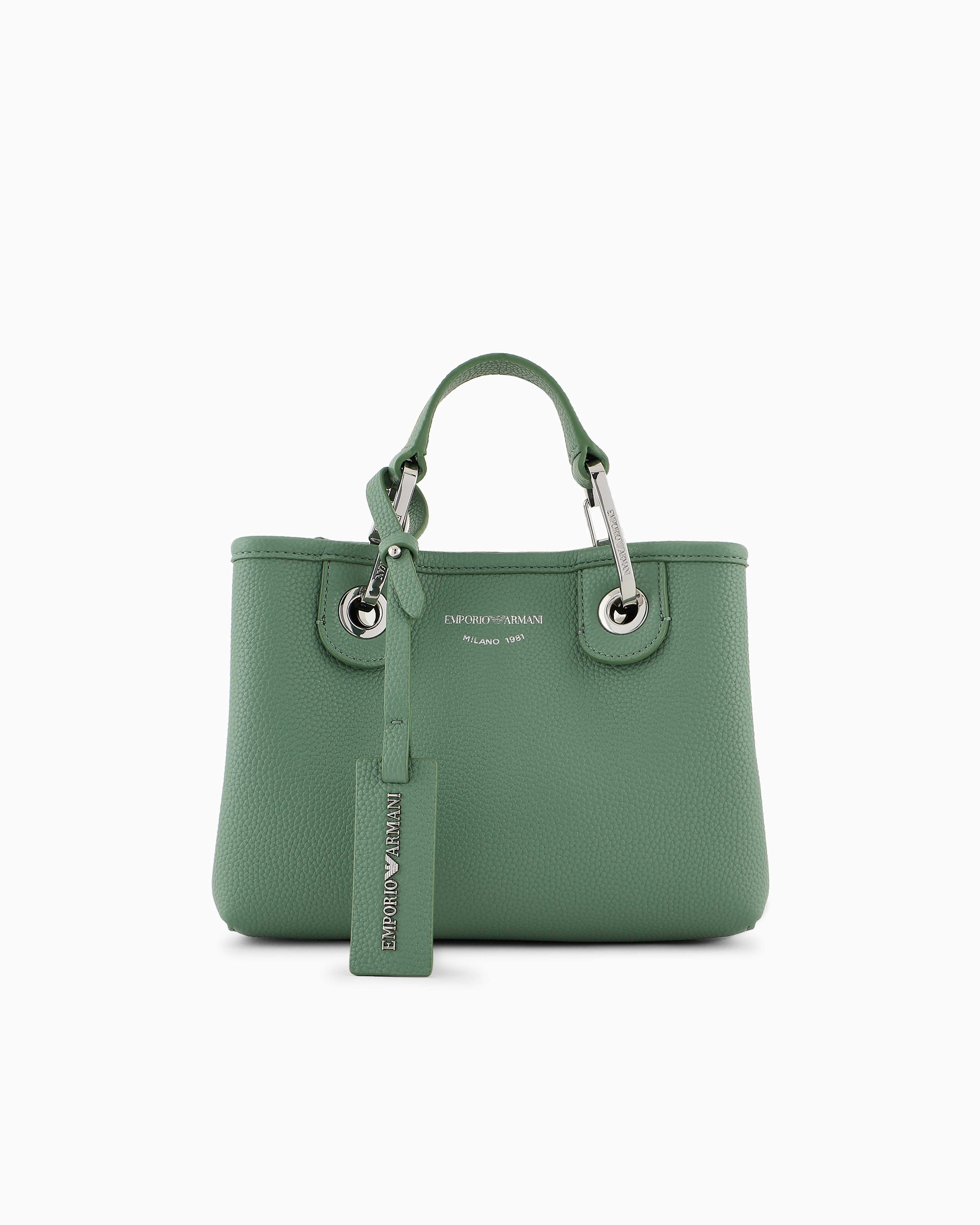 Emporio Armani Official Store Deer-print Myea Mini Bag In Light Green