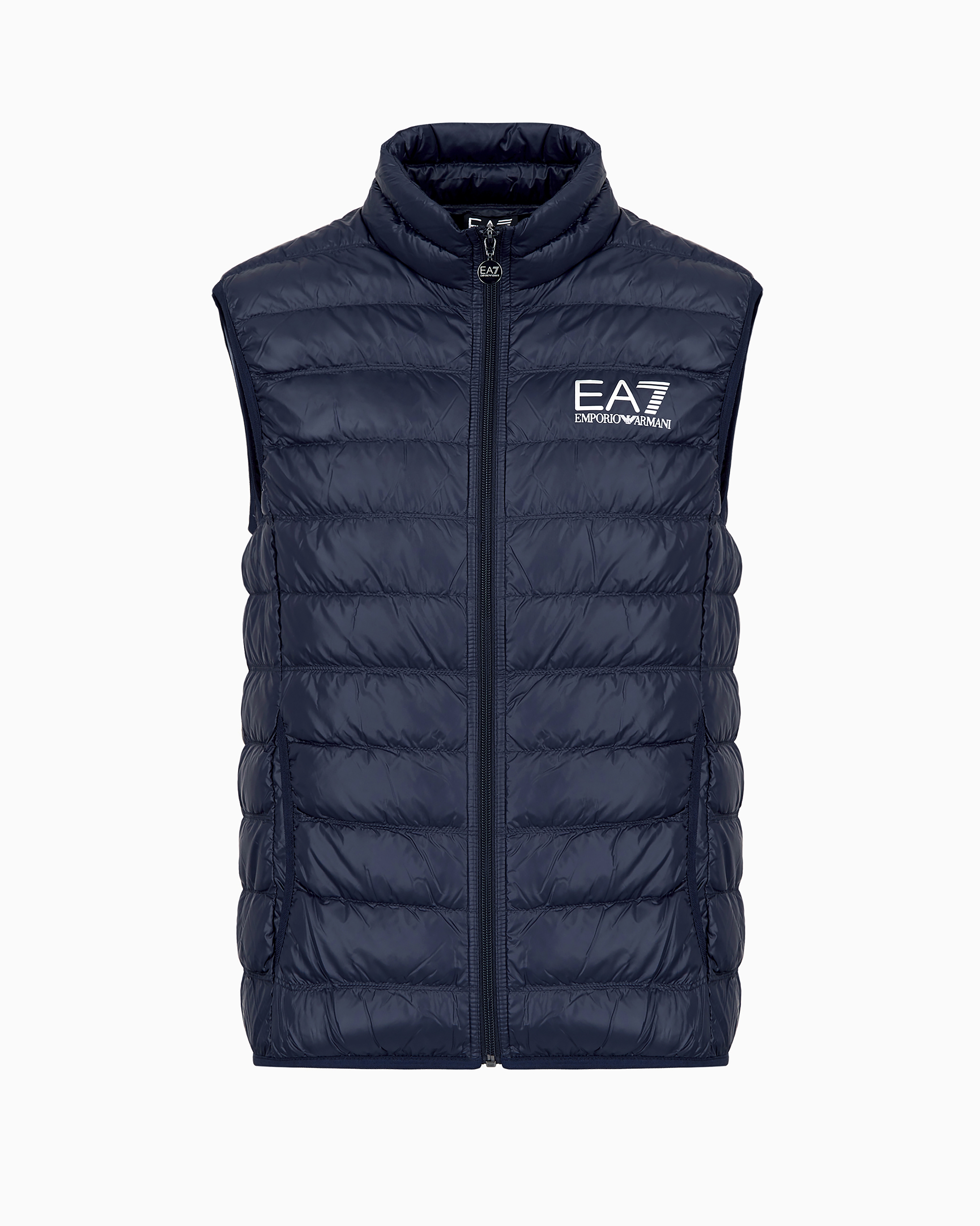 Ea7 Packable Core Identity Gilet In Blue