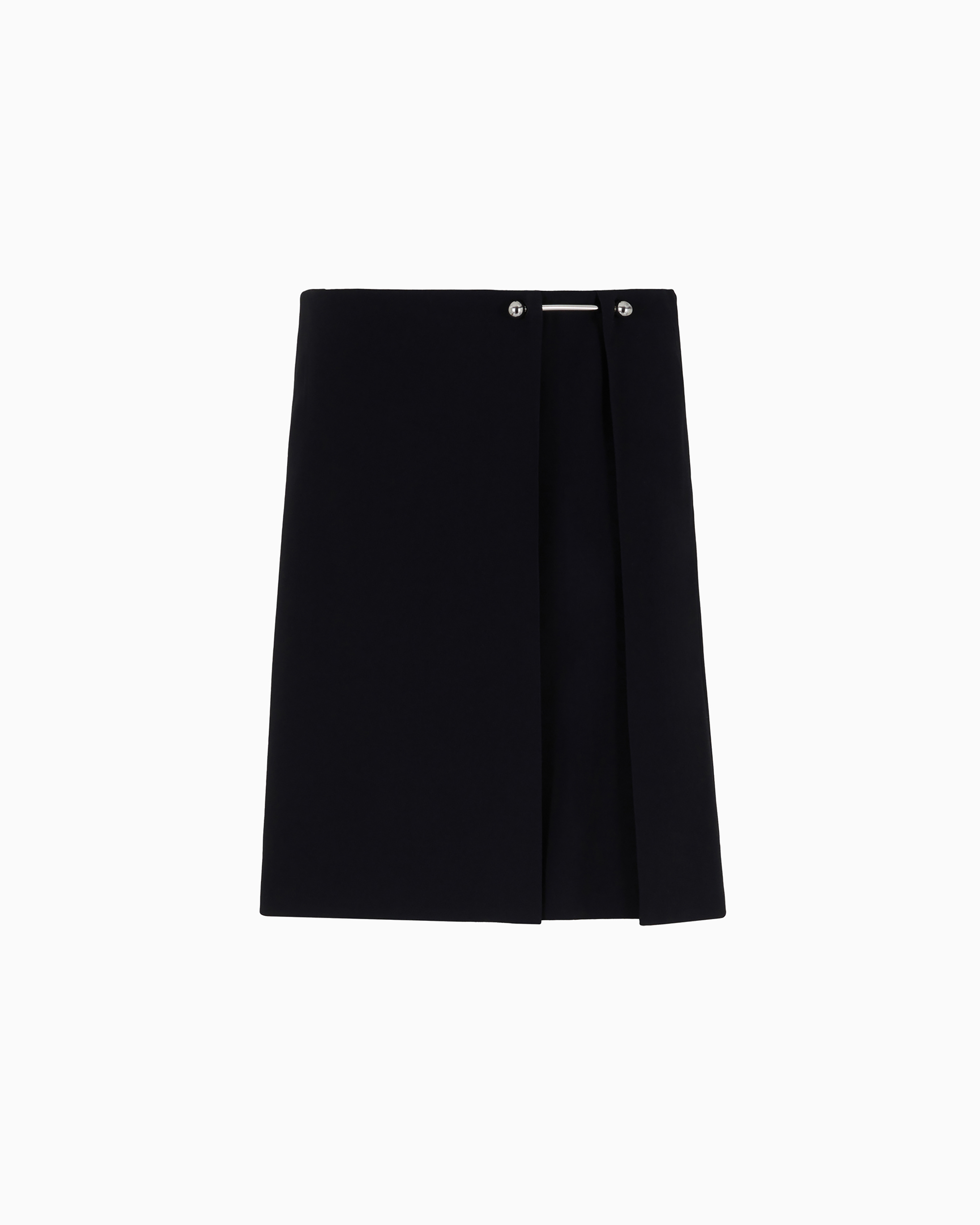 Emporio Armani Official Store Envers Satin Skirt With A Piercing-style Closure In Black