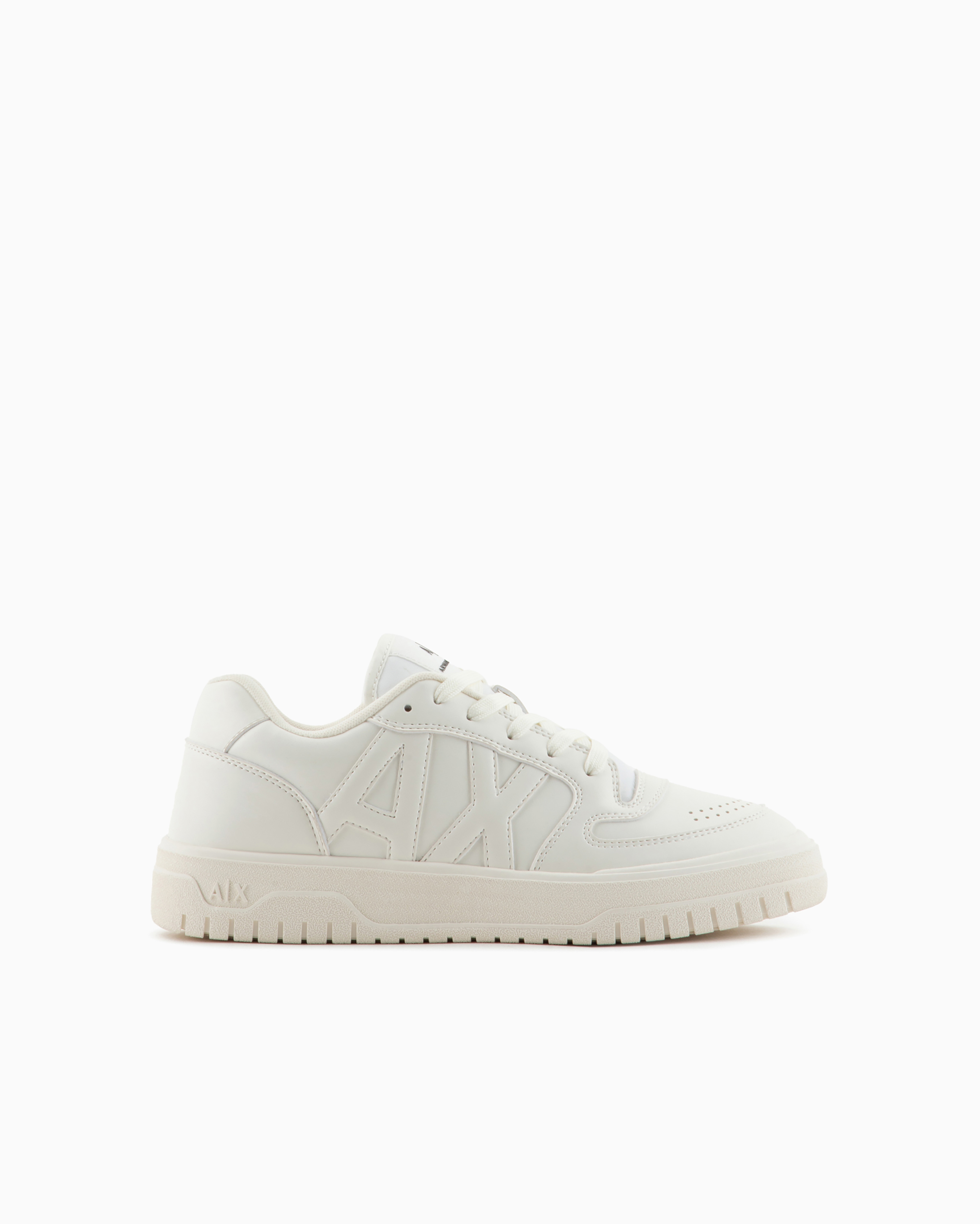 Armani Exchange Official Store Sneakers In Coated Fabric In White