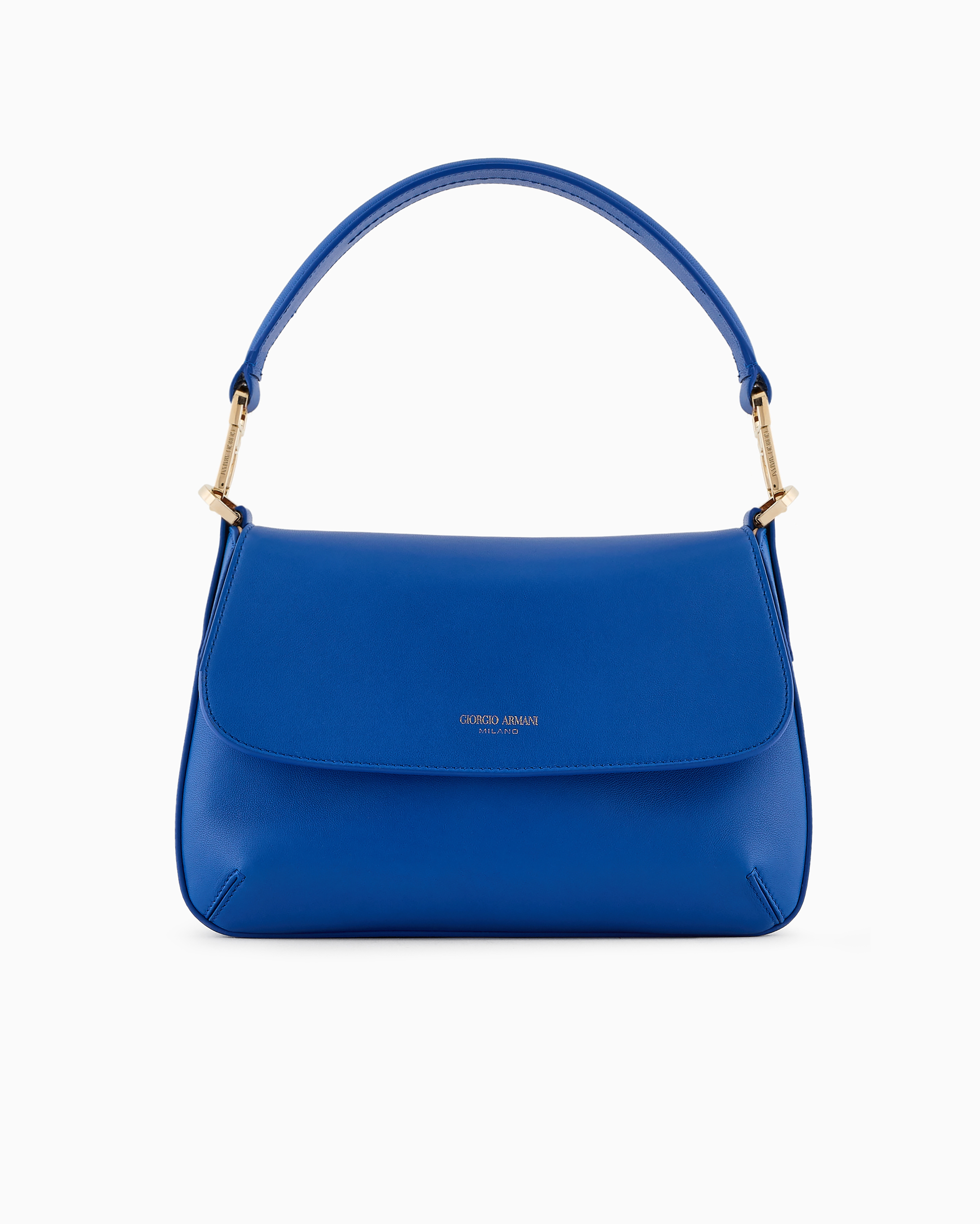 Giorgio Armani Small La Prima Soft Nappa Leather Handbag In Blue