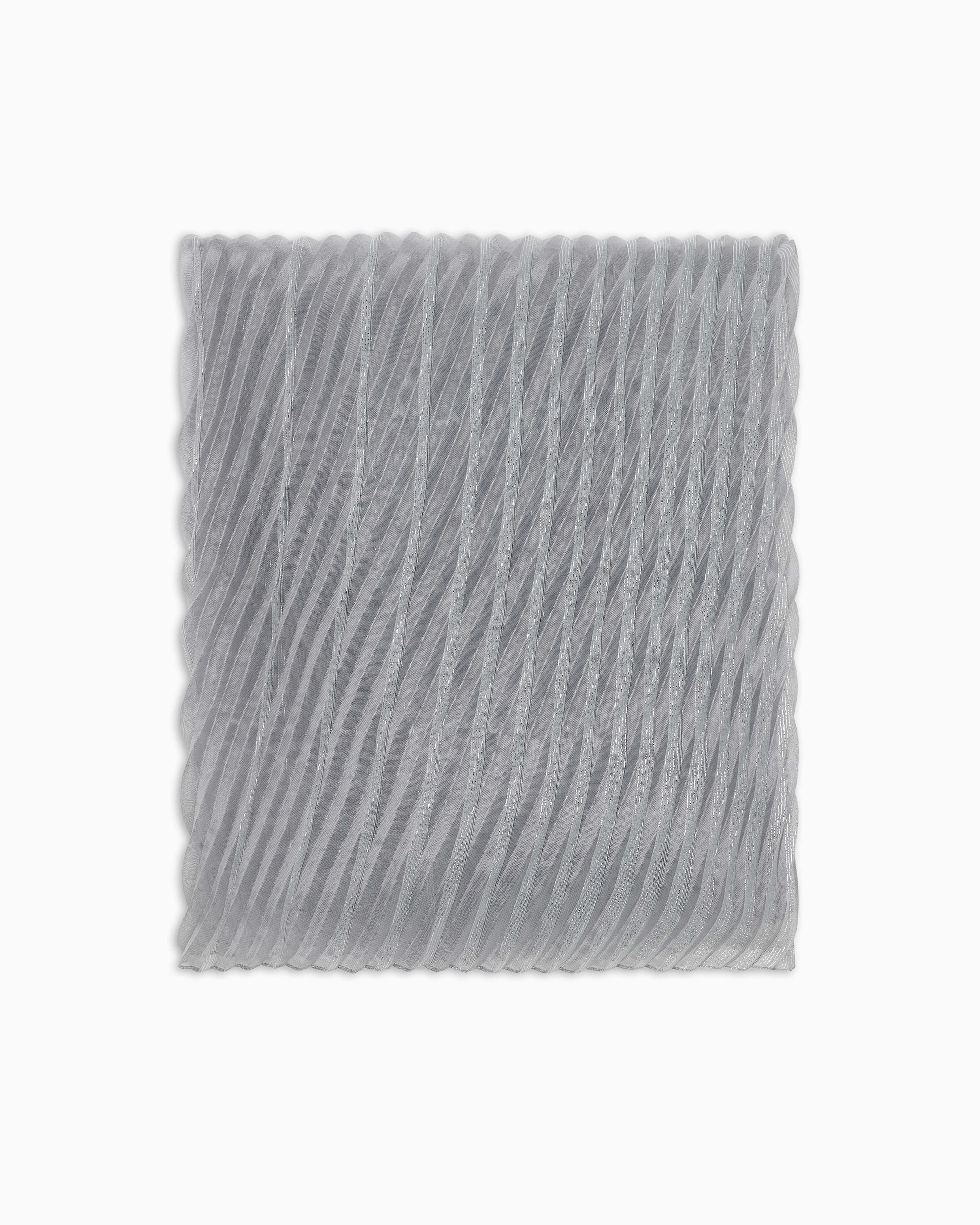 Emporio Armani Gradient, Lurex Patterned Pleated Stole In Grey