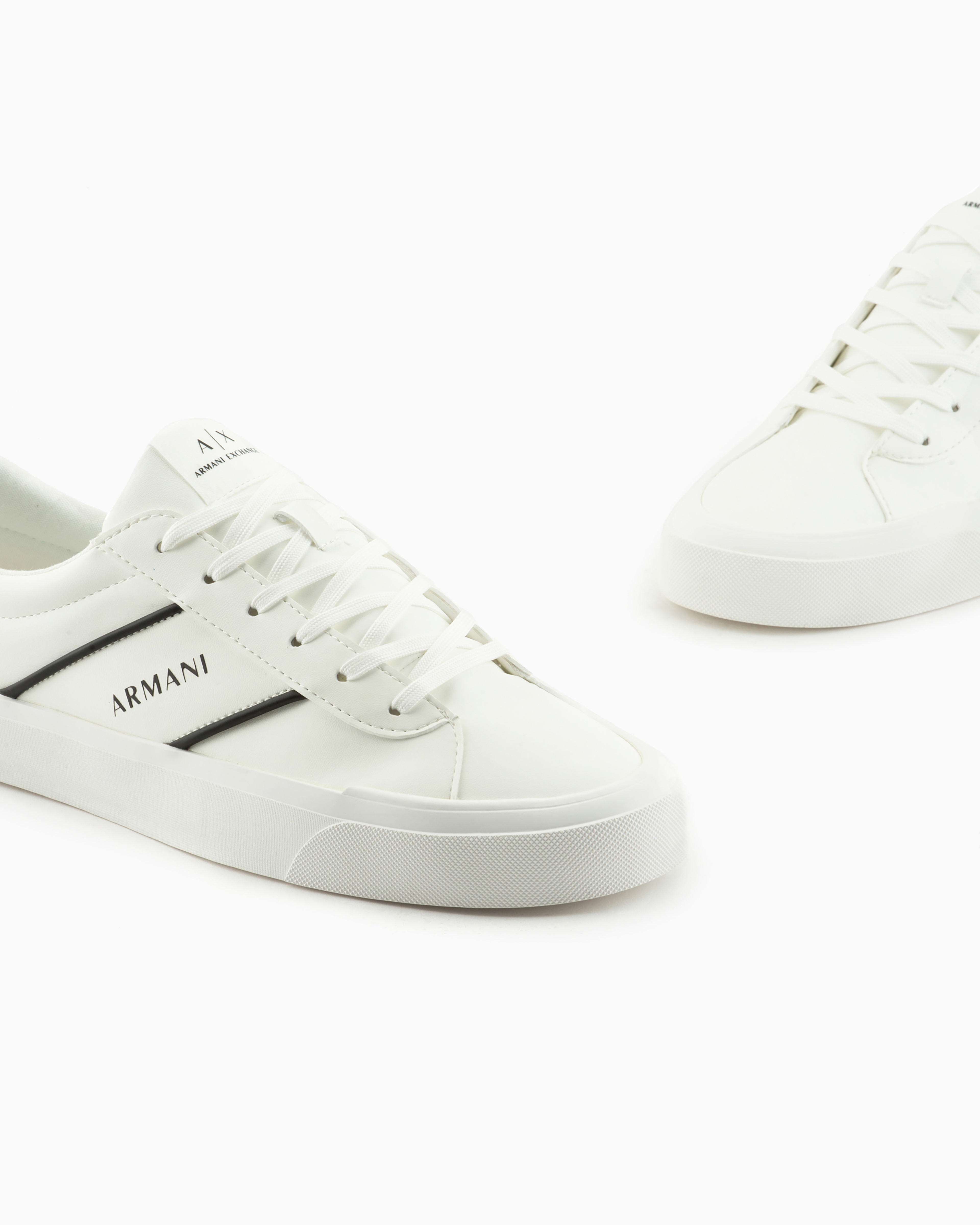 Armani Exchange Logo-print Lace-up Sneakers In White