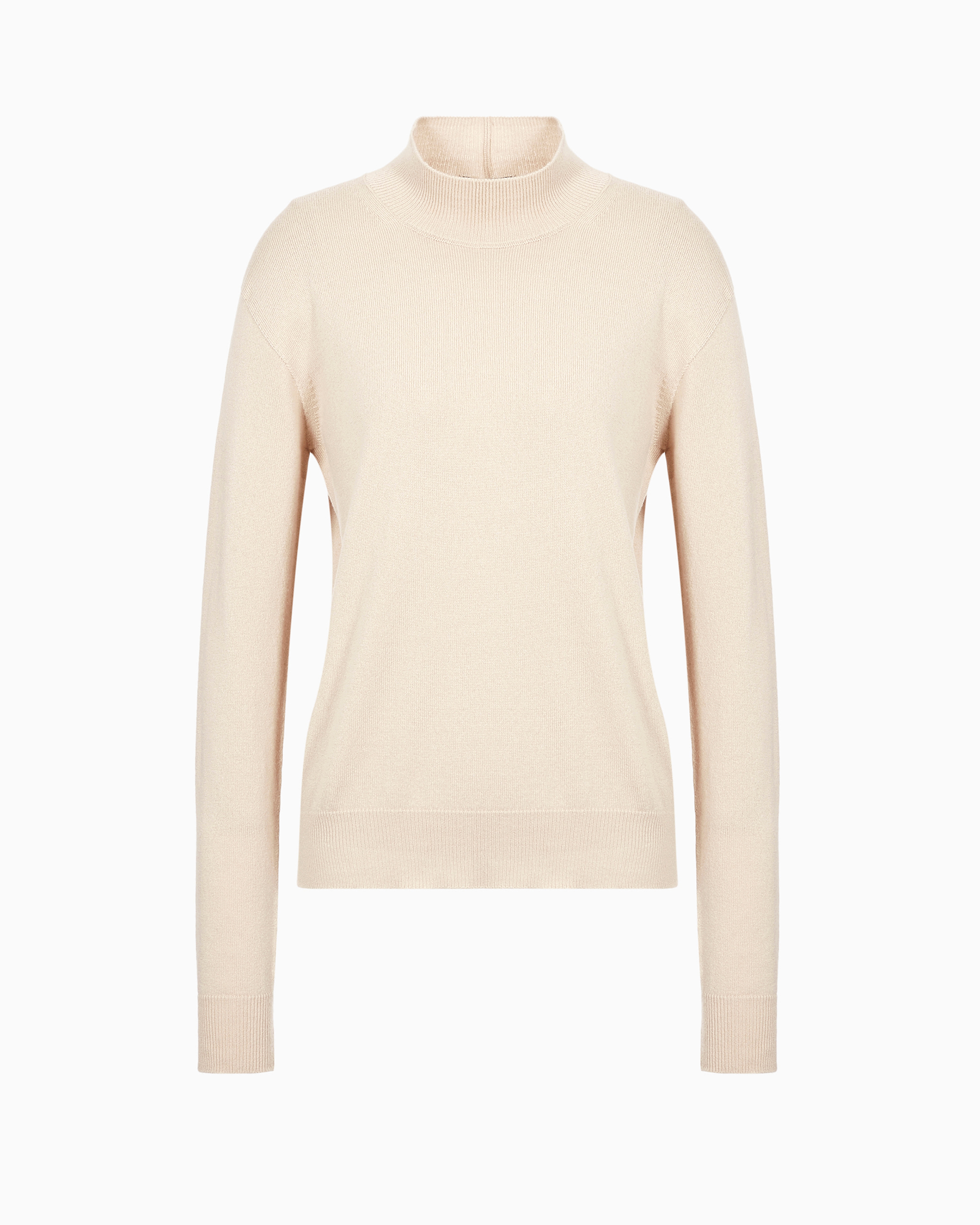 Giorgio Armani Official Store Pure Cashmere Roll Neck Sweater In Neutral