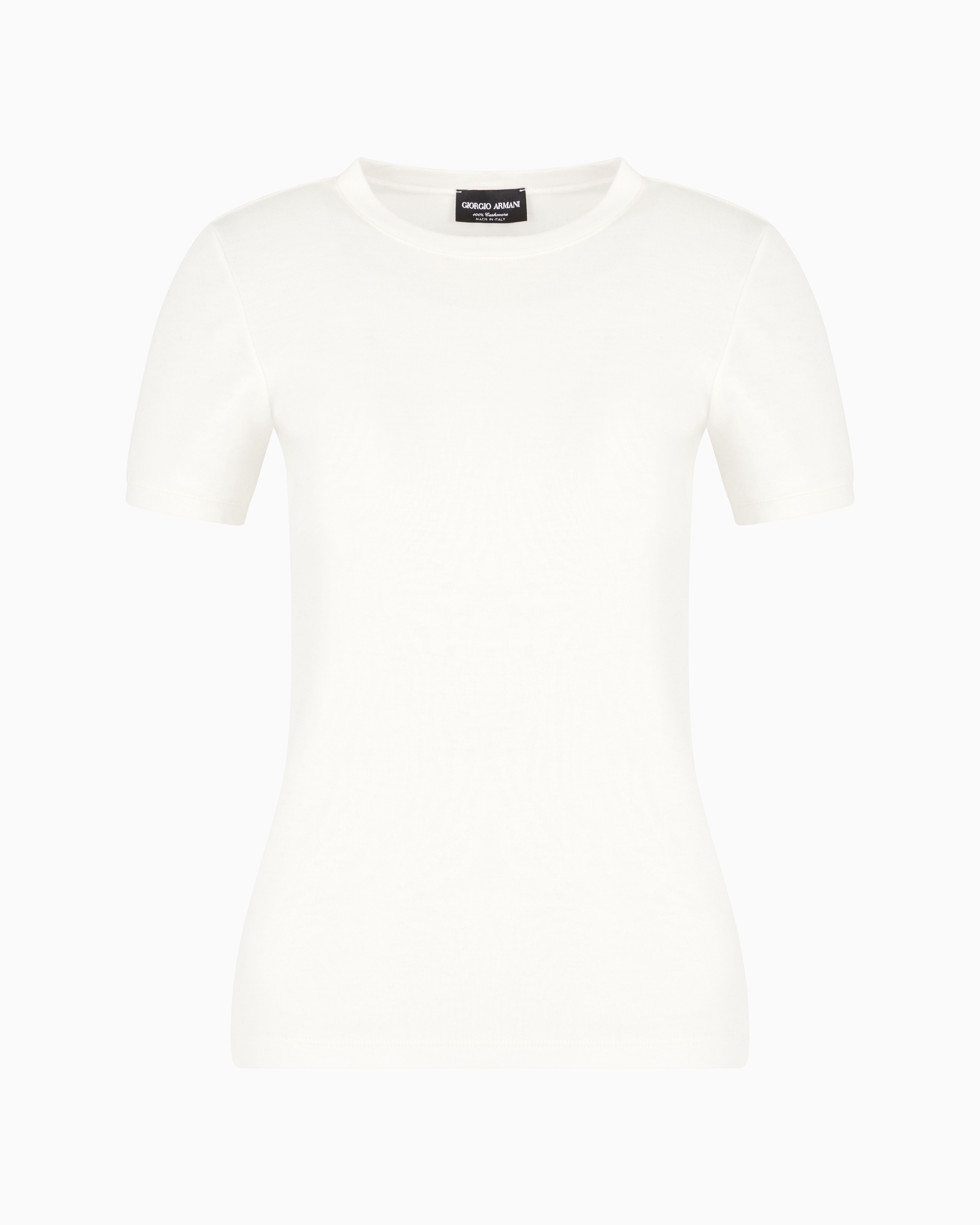 Giorgio Armani Official Store Pure Cashmere T-shirt In White