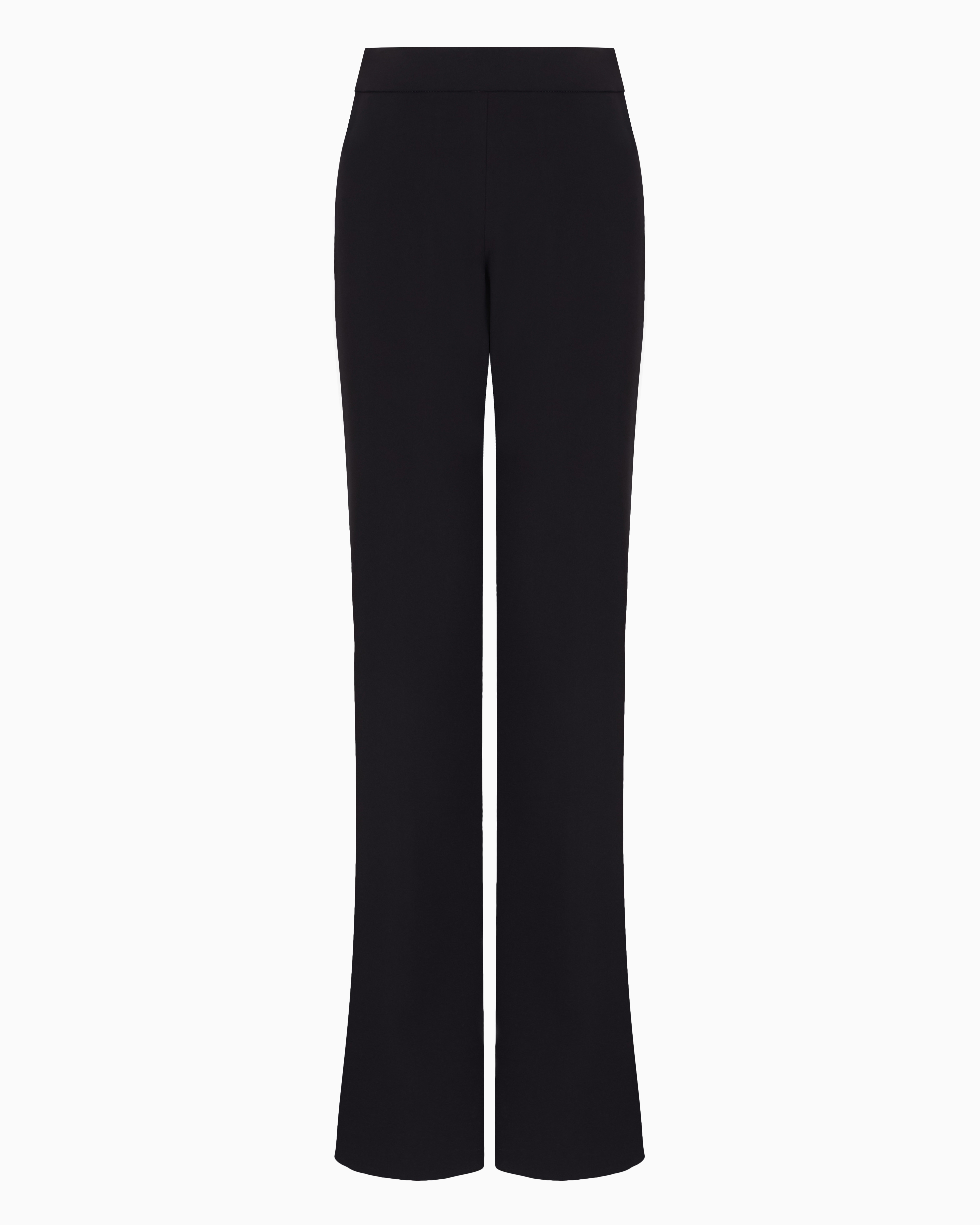 Giorgio Armani Double Crepe Trousers In Black