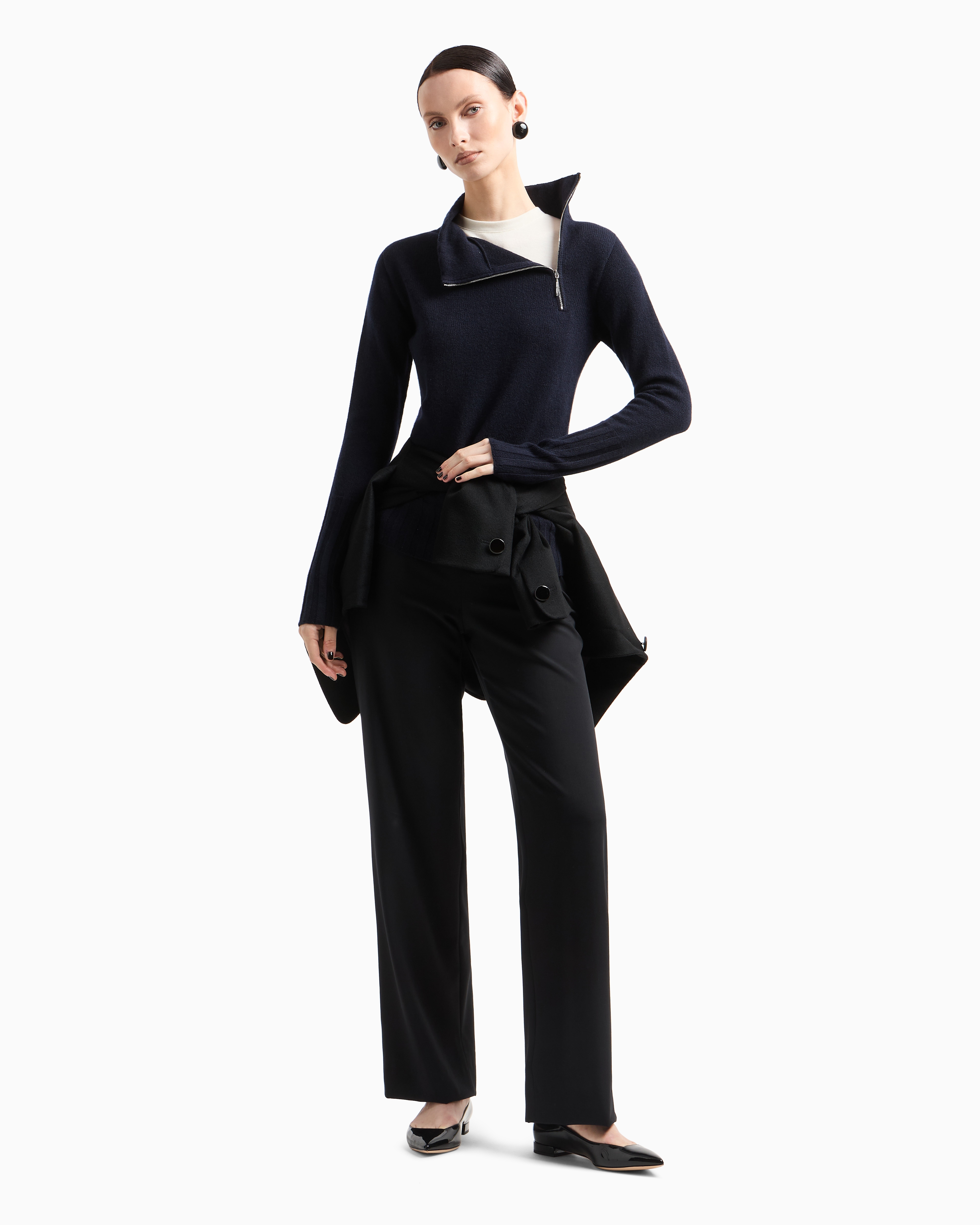 Giorgio Armani Official Store Rollkragenpullover In Marineblau