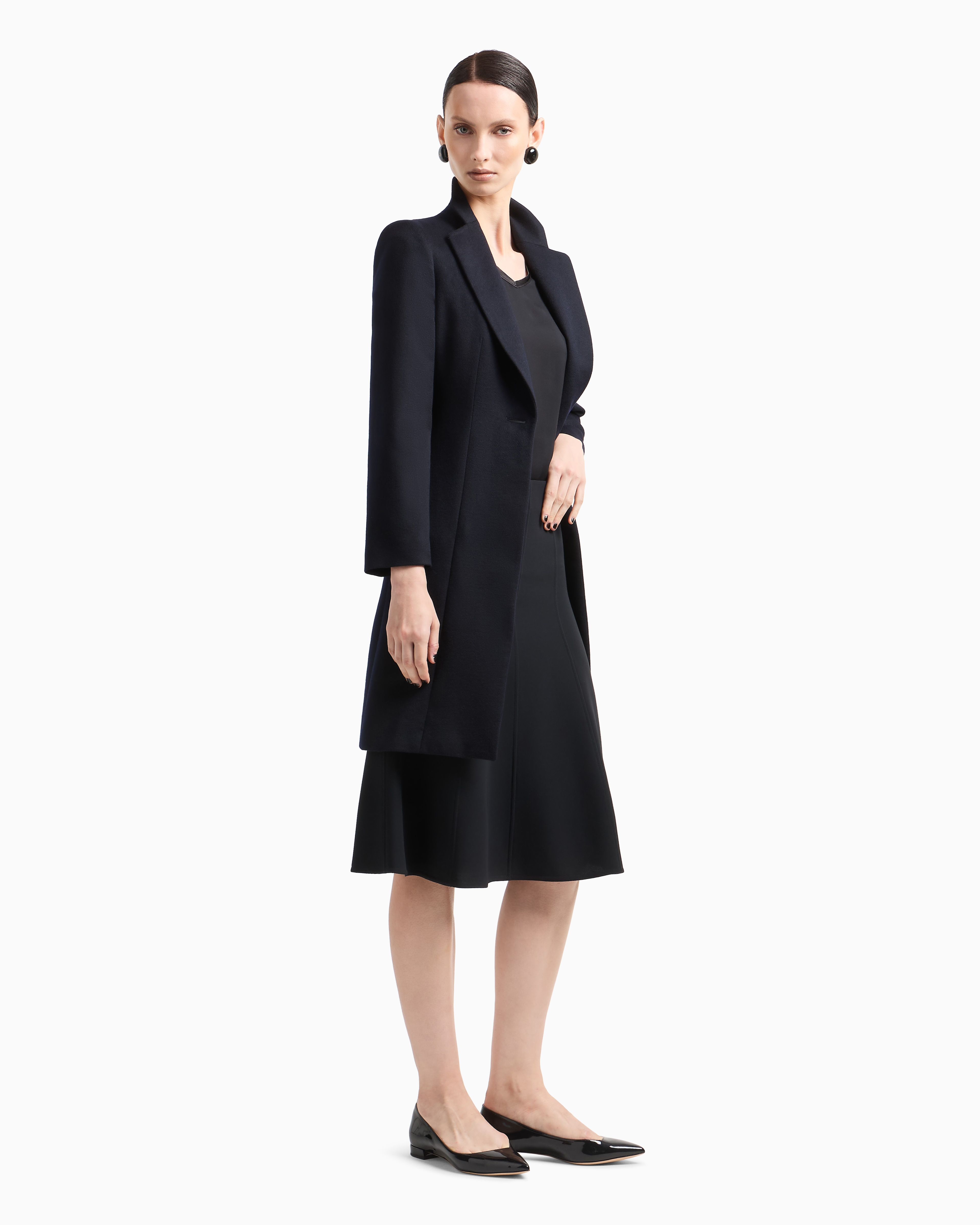 Shop Giorgio Armani Pure Cashmere Single-breasted Coat In Navy_blue