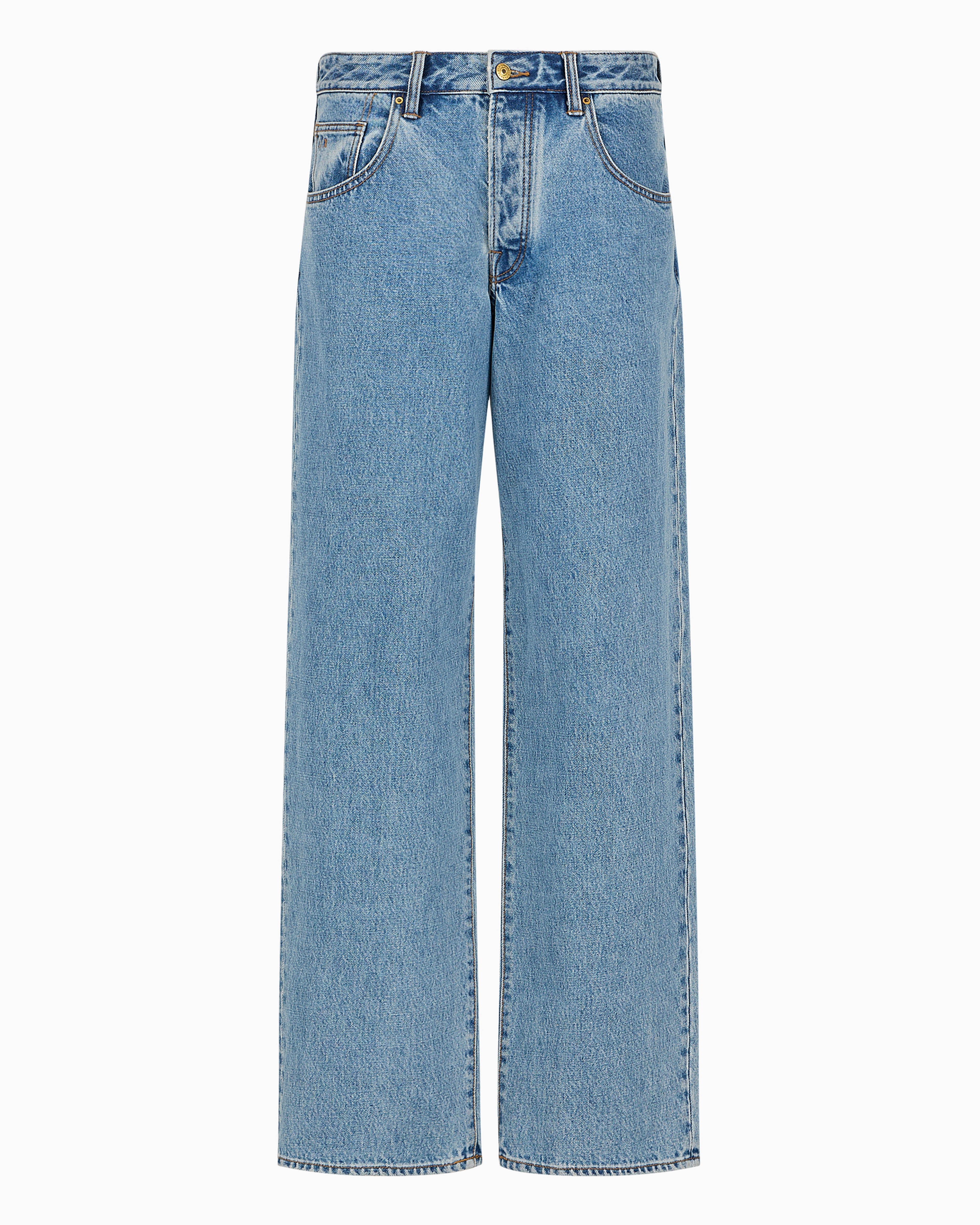 Armani Exchange Official Store Relaxed Jeans In Mittelblau