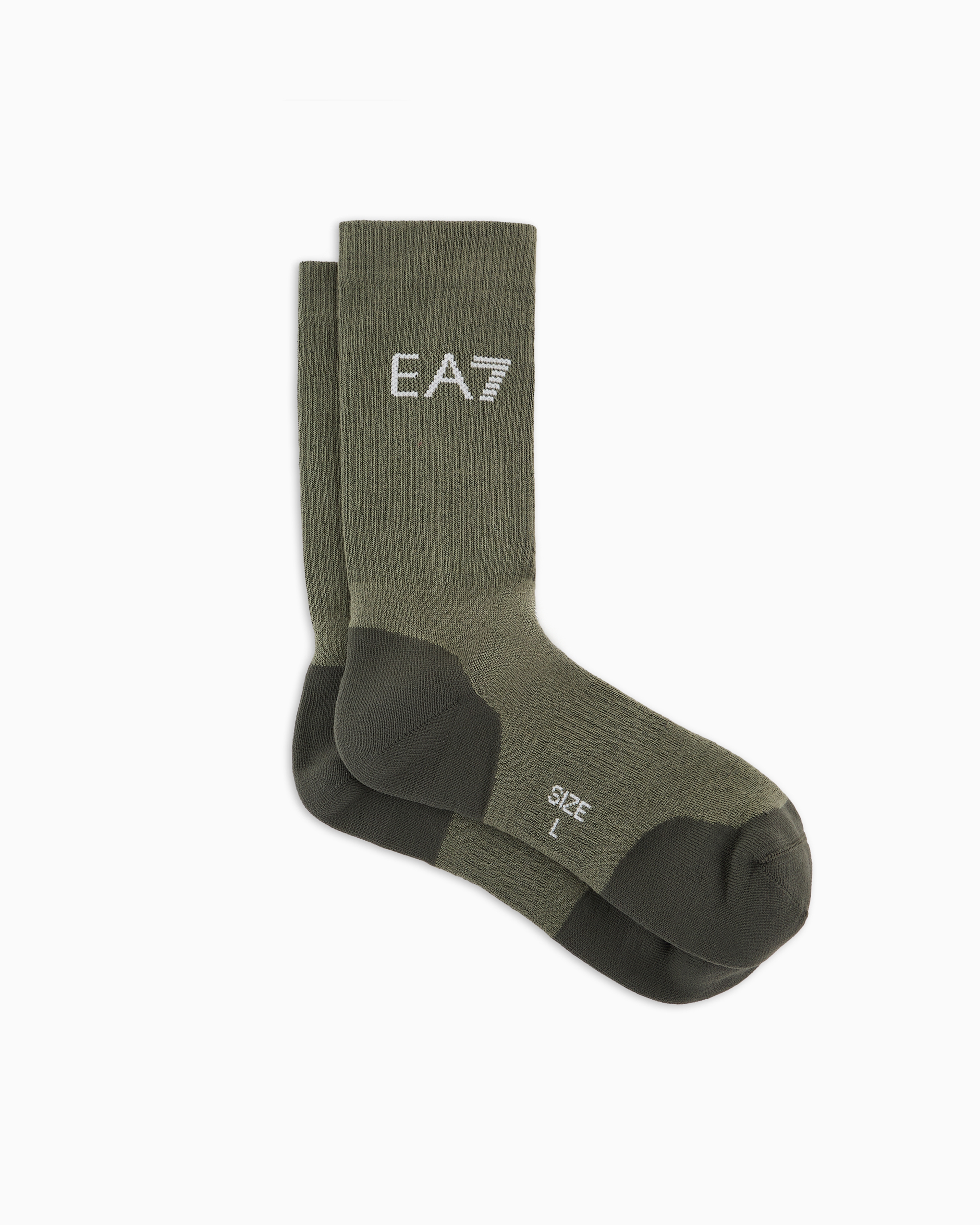 Shop Ea7 Tennis Pro Cotton-blend Ankle Socks In Green