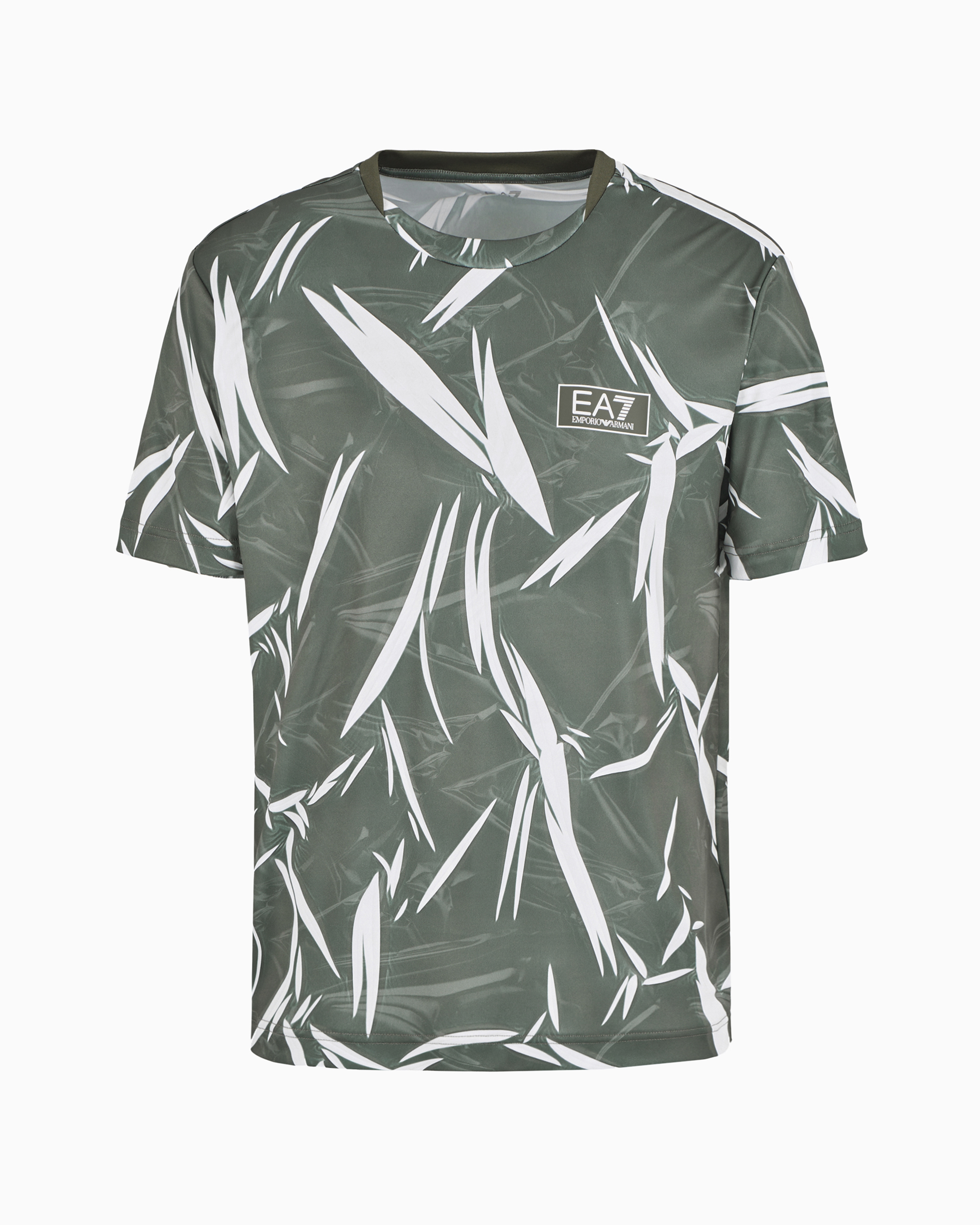 Ea7 Official Store Tennis Pro Rundhals-t-shirt Aus Ventus7-funktionsgewebe In Grün