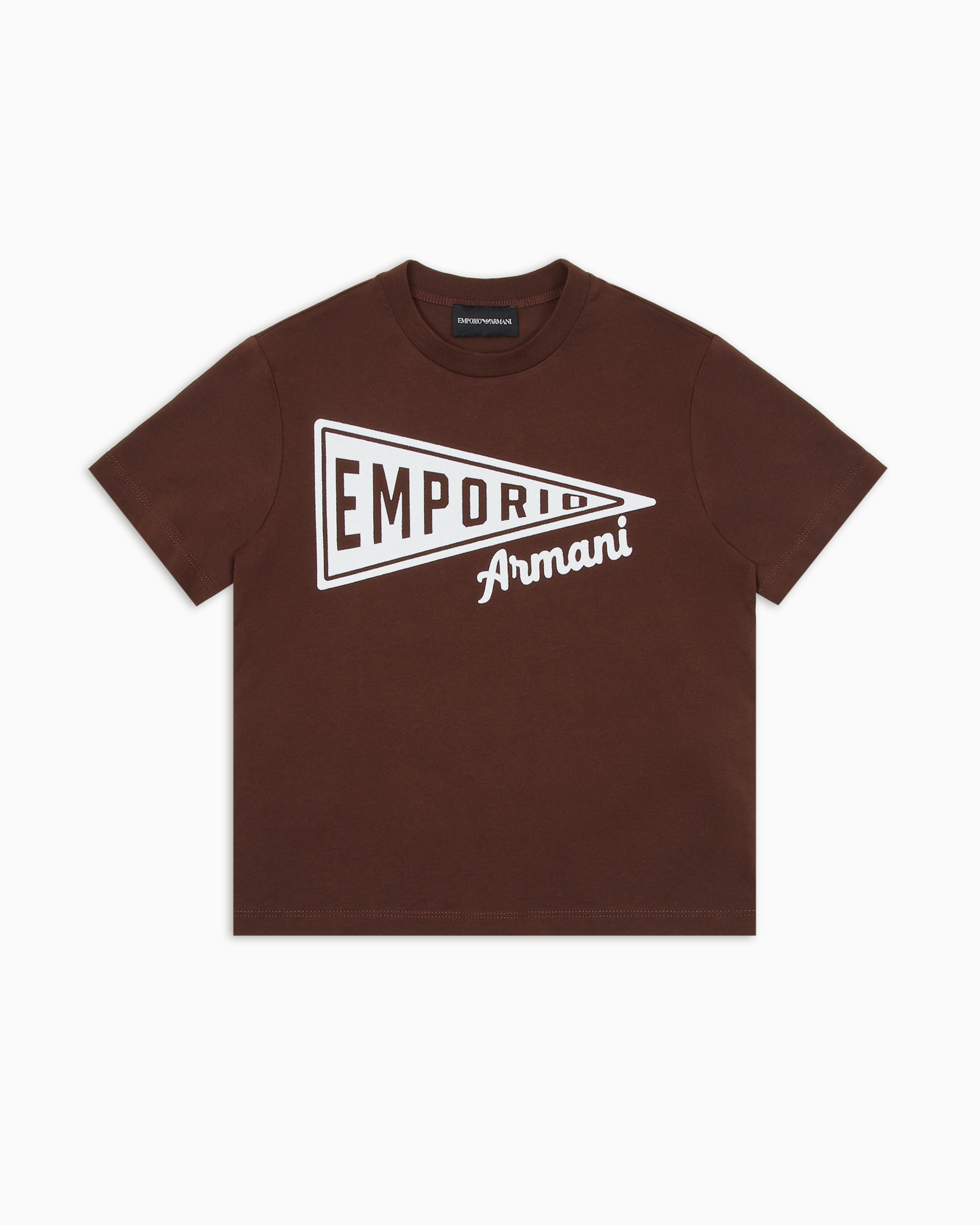 Emporio Armani Kids' Official Store Asv Oversize-t-shirt Aus Jersey Mit Logoprint In Brown