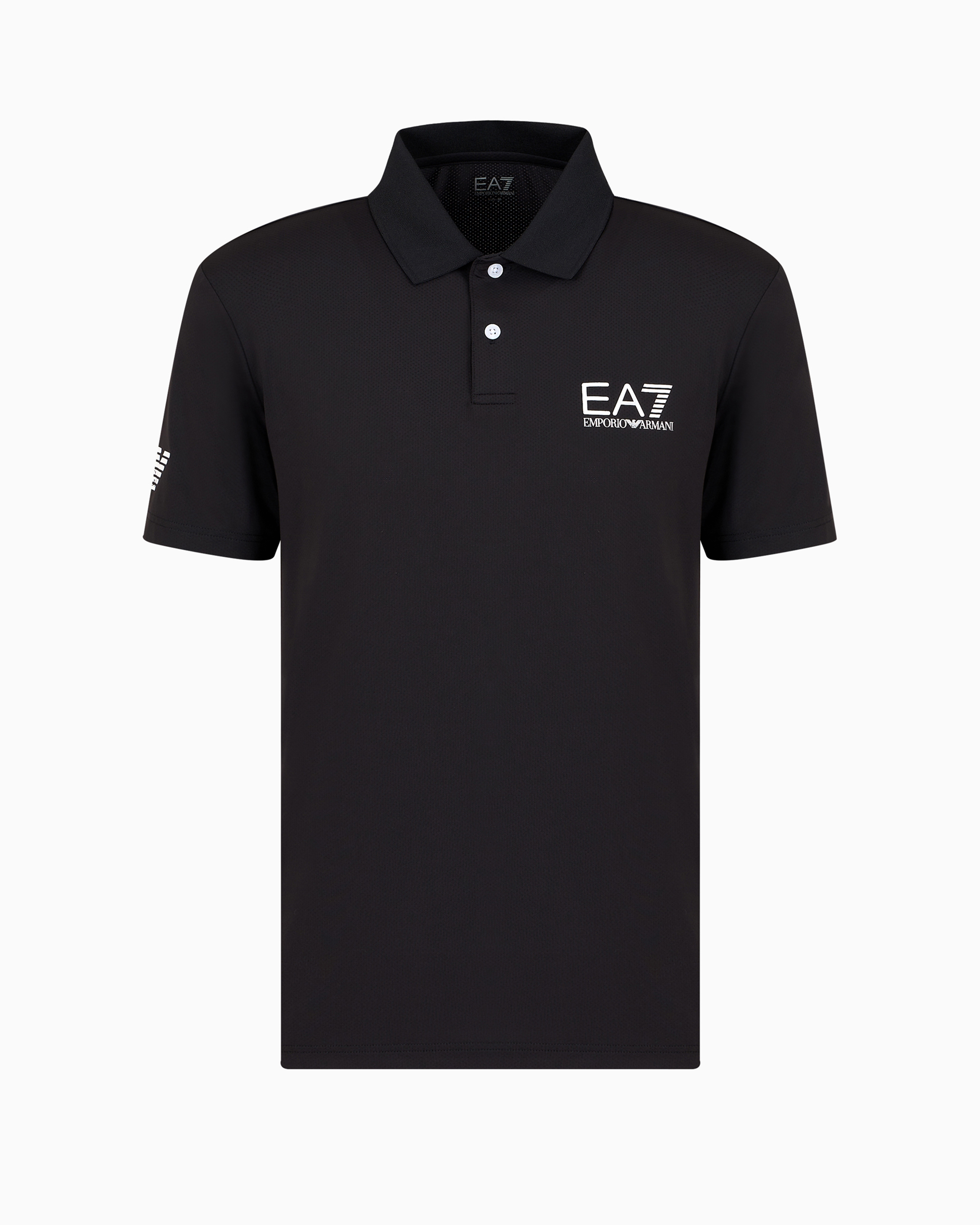 Ea7 Official Store Tennis Pro Technical-fabric Polo Shirt In Black