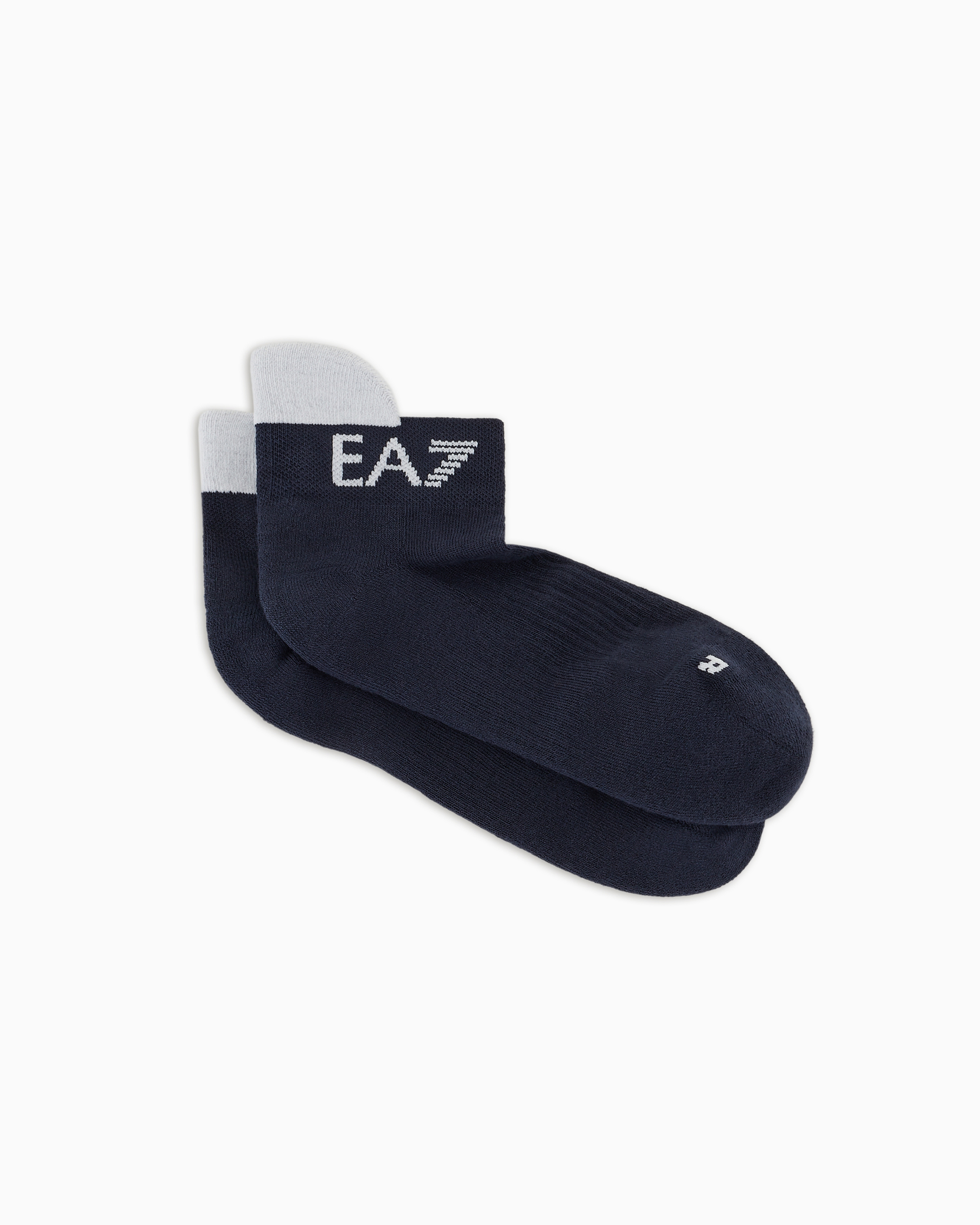 Ea7 Official Store Tennis Pro Cotton-blend Ankle Socks In Blue