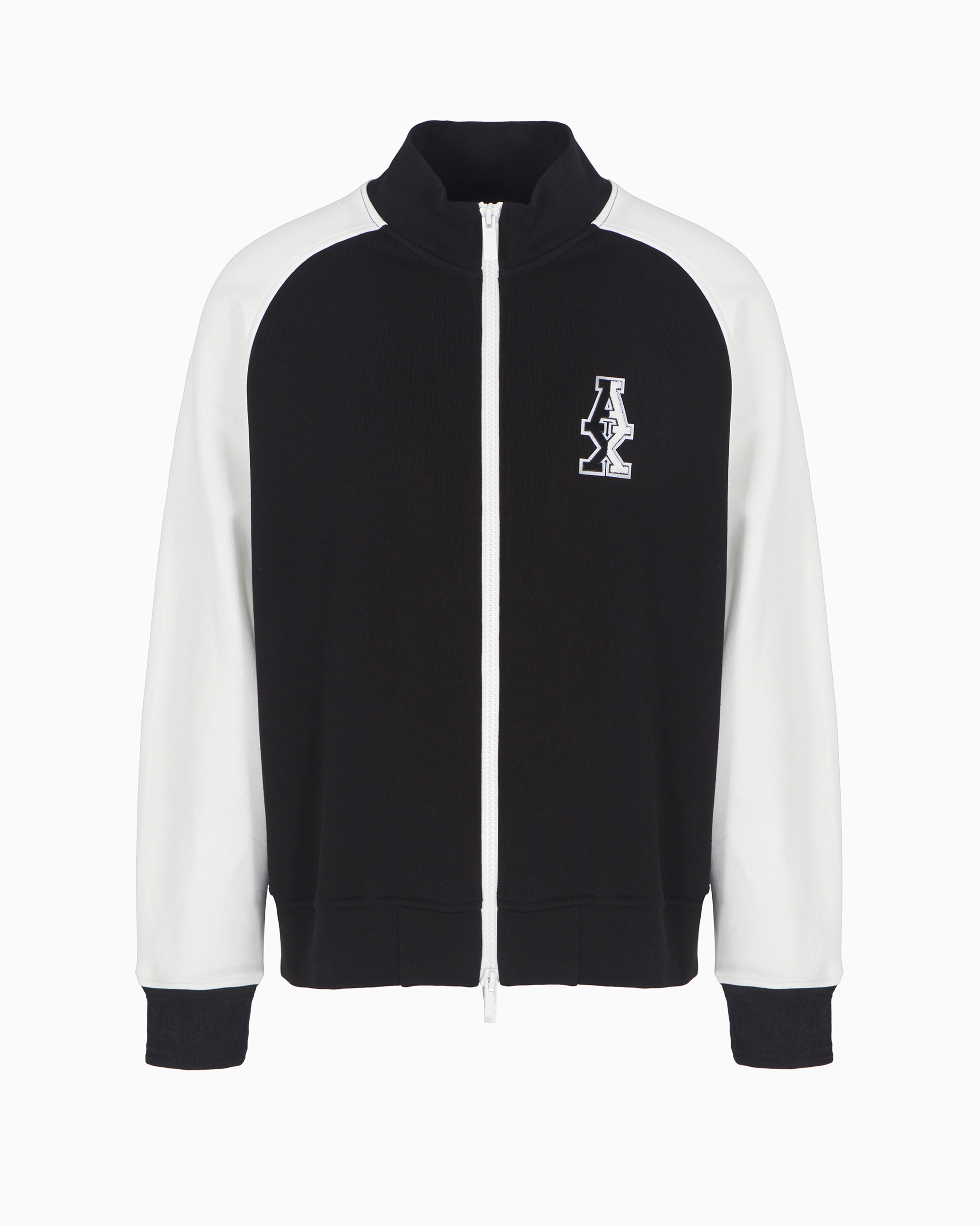 ARMANI EXCHANGE FULL ZIP SWEATSHIRT WITH TWO-TONE LOGO IN FRENCH TERRY ASV 