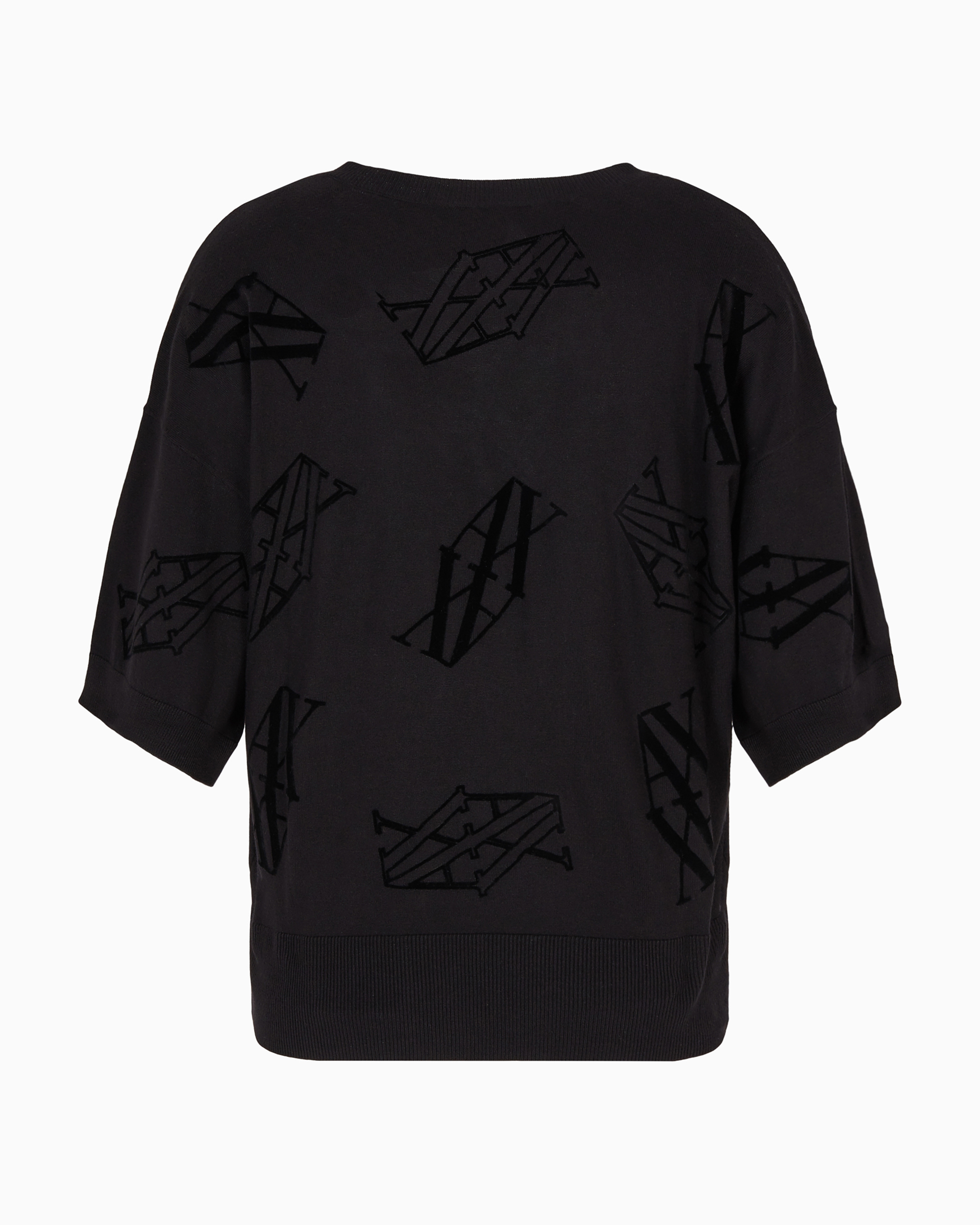 Armani Exchange Official Store Knitted Tops In Black Logo