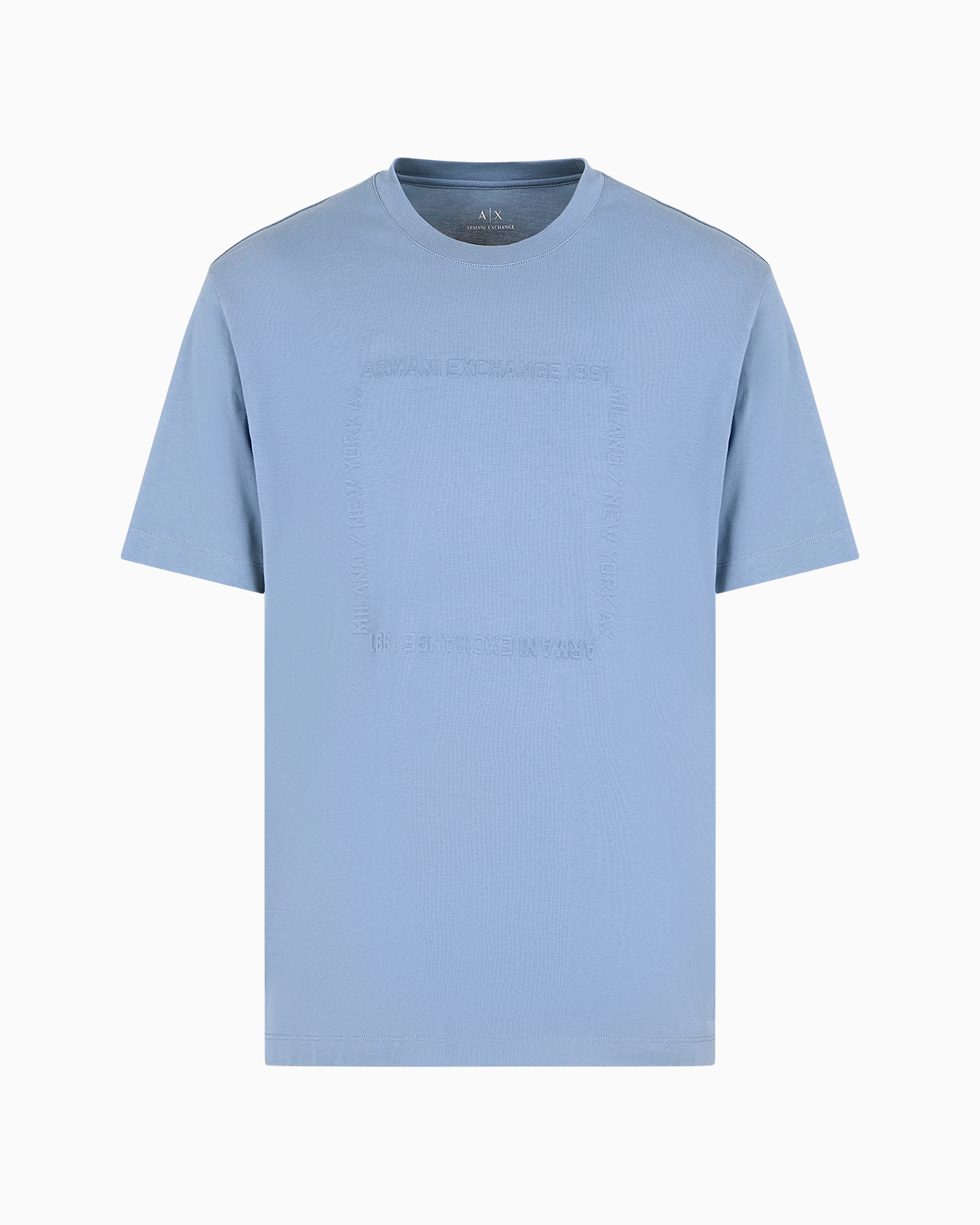 Armani Exchange Official Store Regular Fit T-shirts In Azure