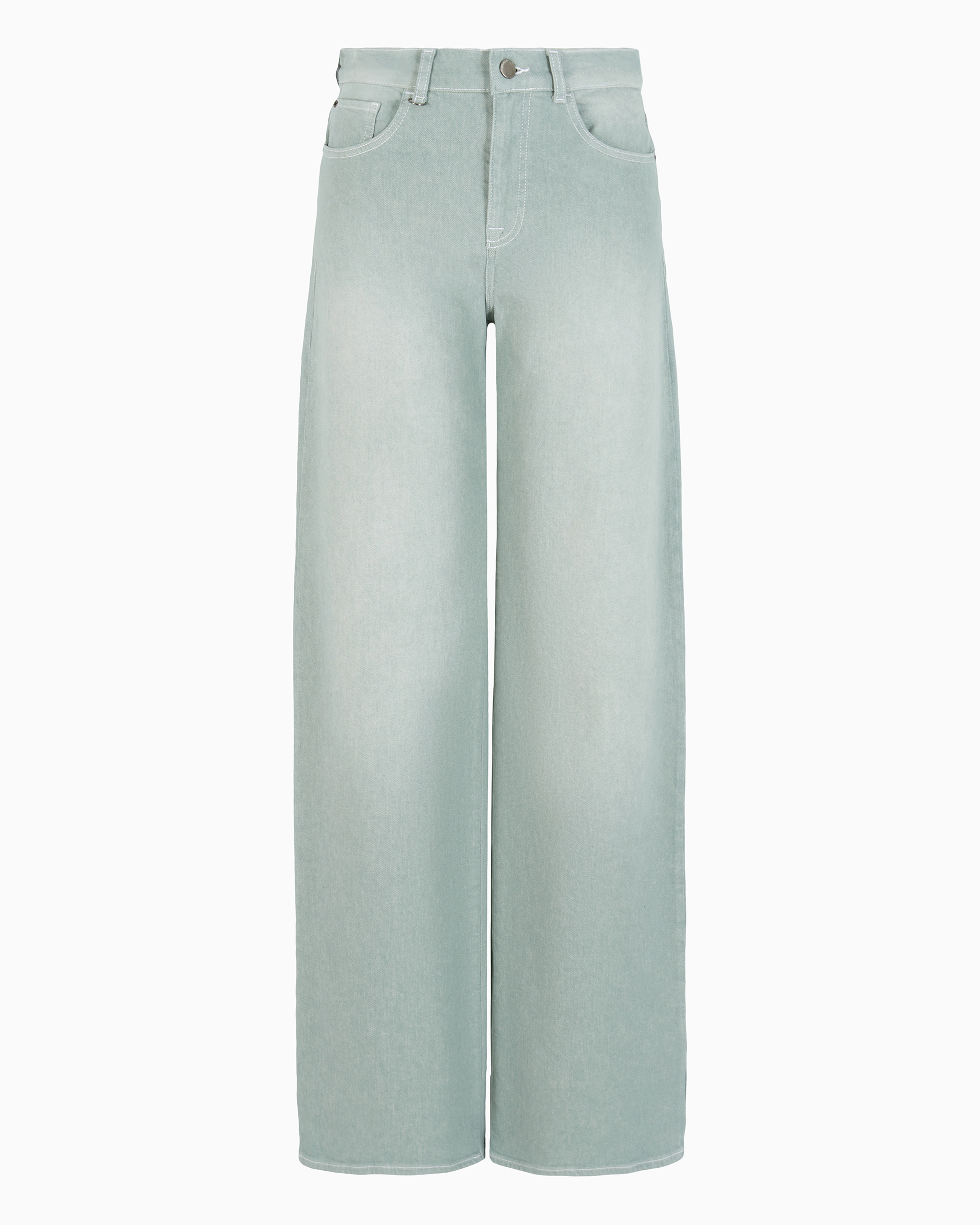 Emporio Armani Official Store J7e Mid-rise Straight-leg Jeans In Piece-dyed Cotton Drill In Green