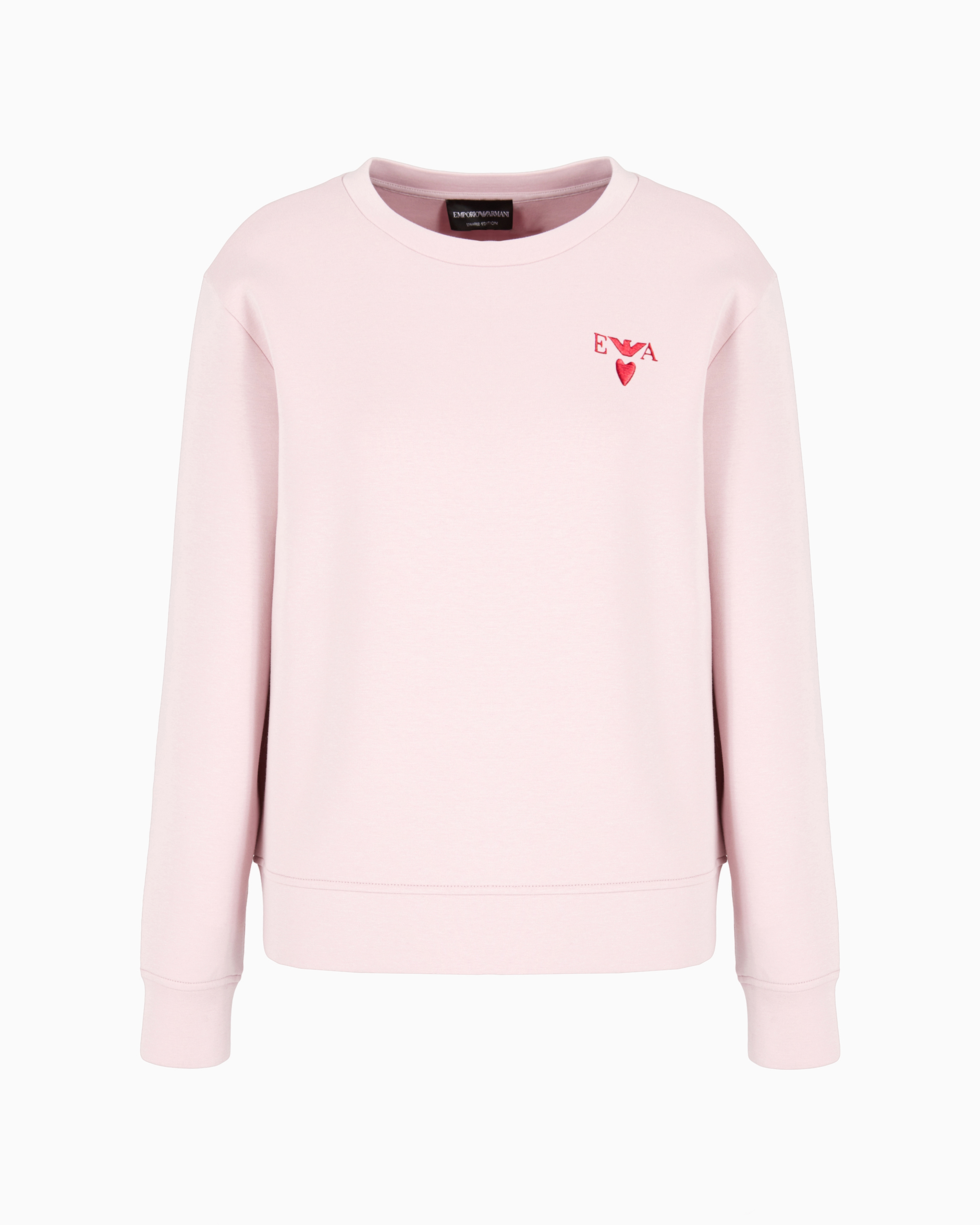 Emporio Armani Official Store Double-jersey Sweatshirt In Pink