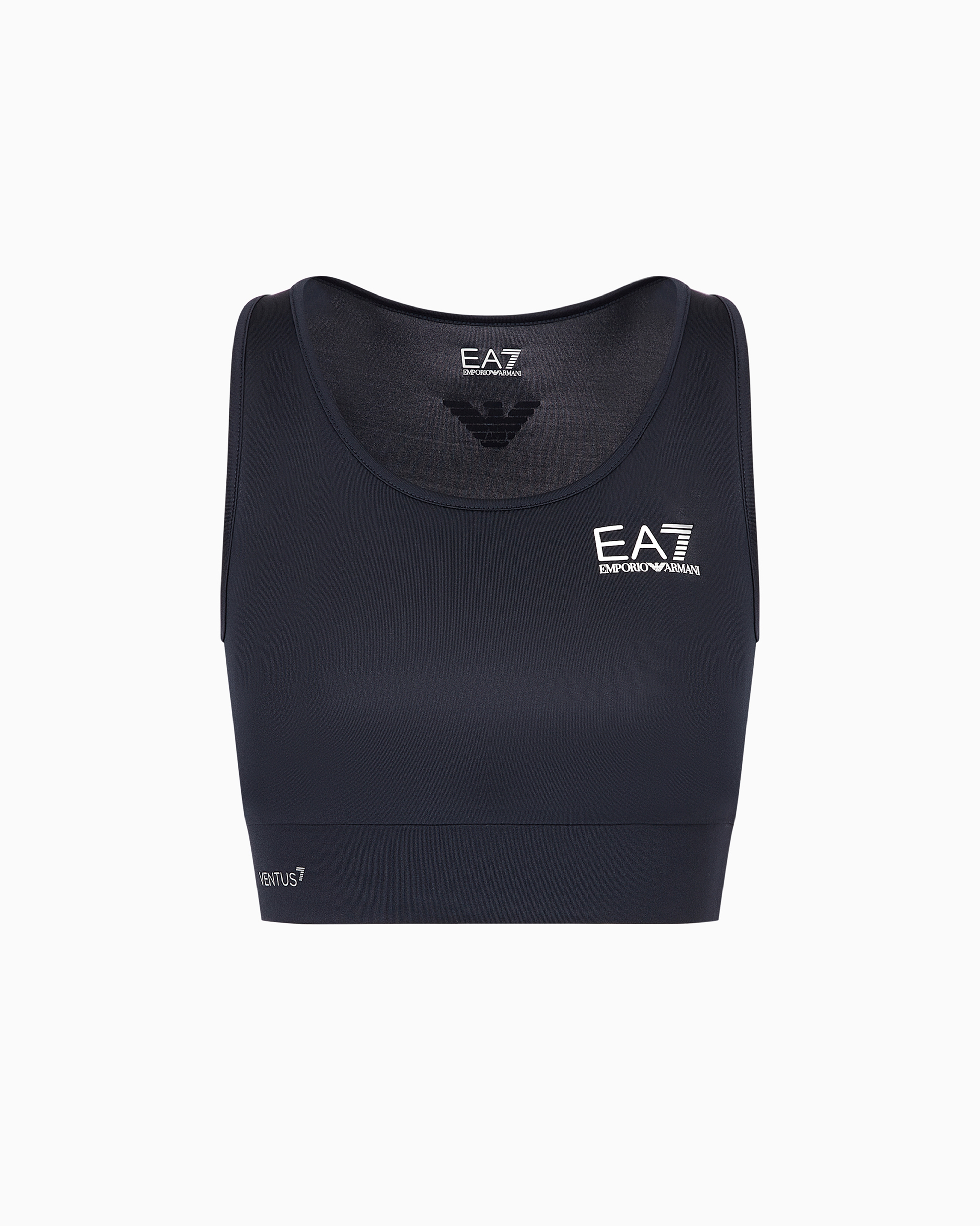 Emporio Armani Tennis Pro Sports Bra In Ventus7 Technical Fabric In Navy Blue