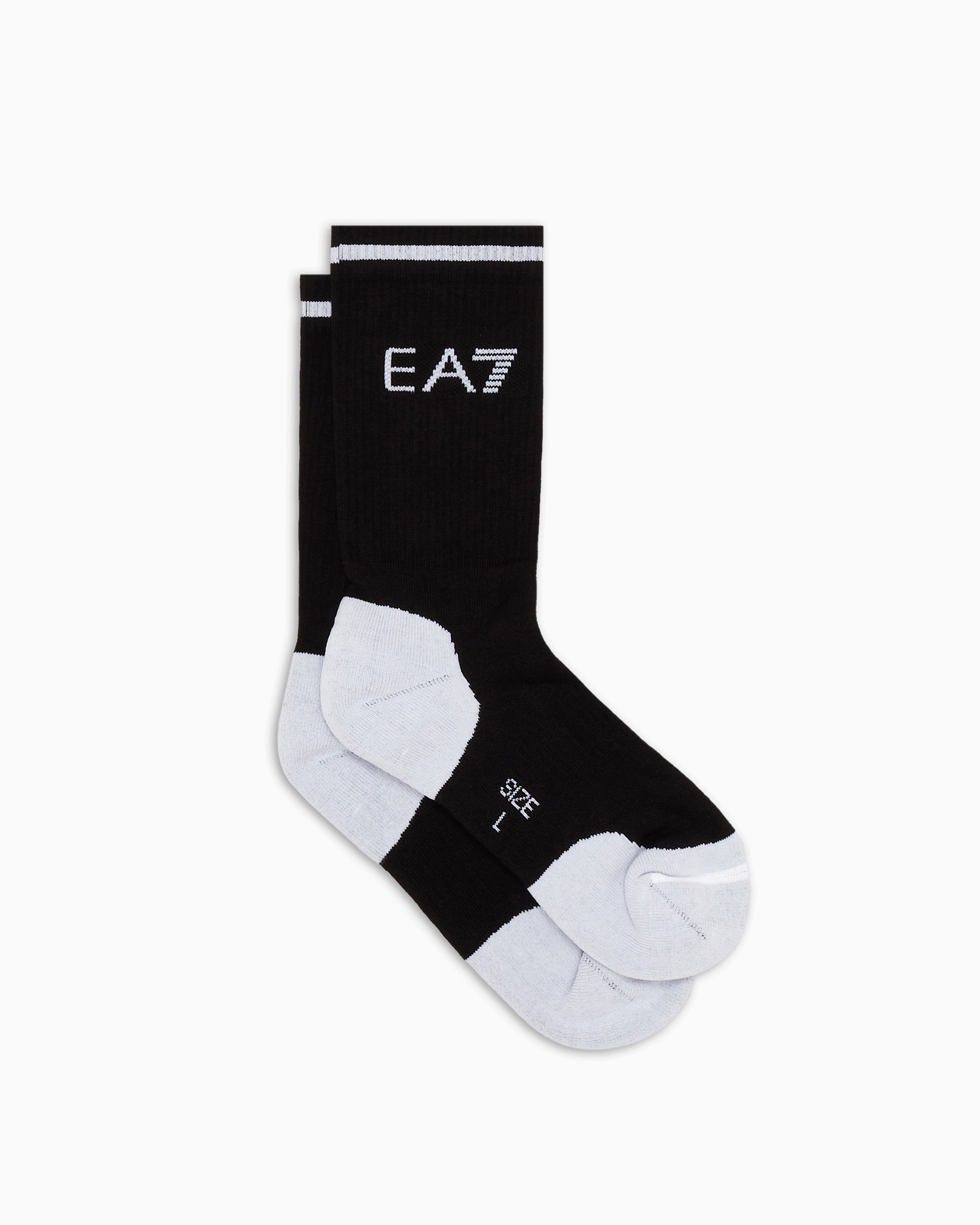 Shop Ea7 Tennis Pro Cotton-blend Ankle Socks In Black