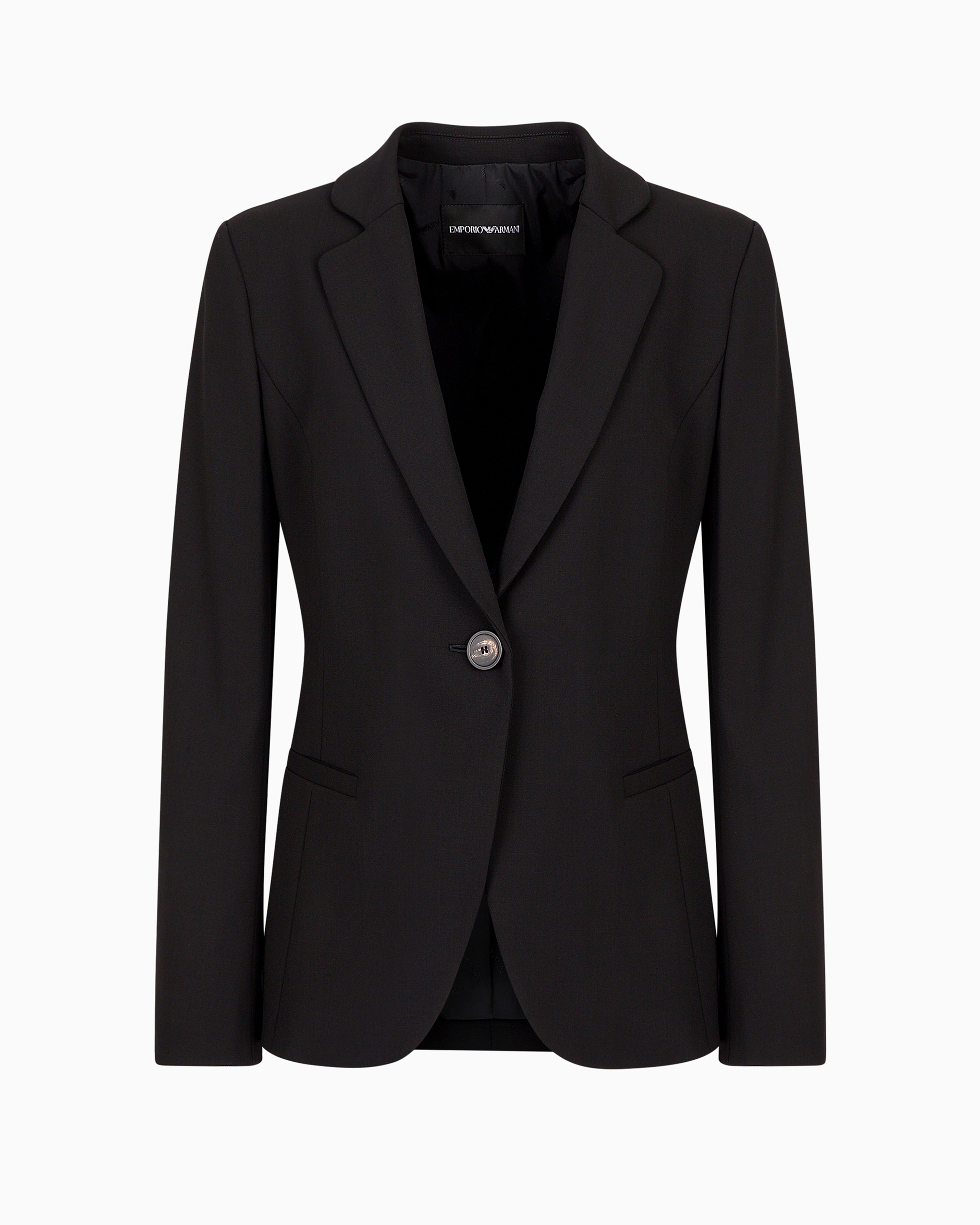 Emporio Armani Official Store Barathea-wool Jacket In Black