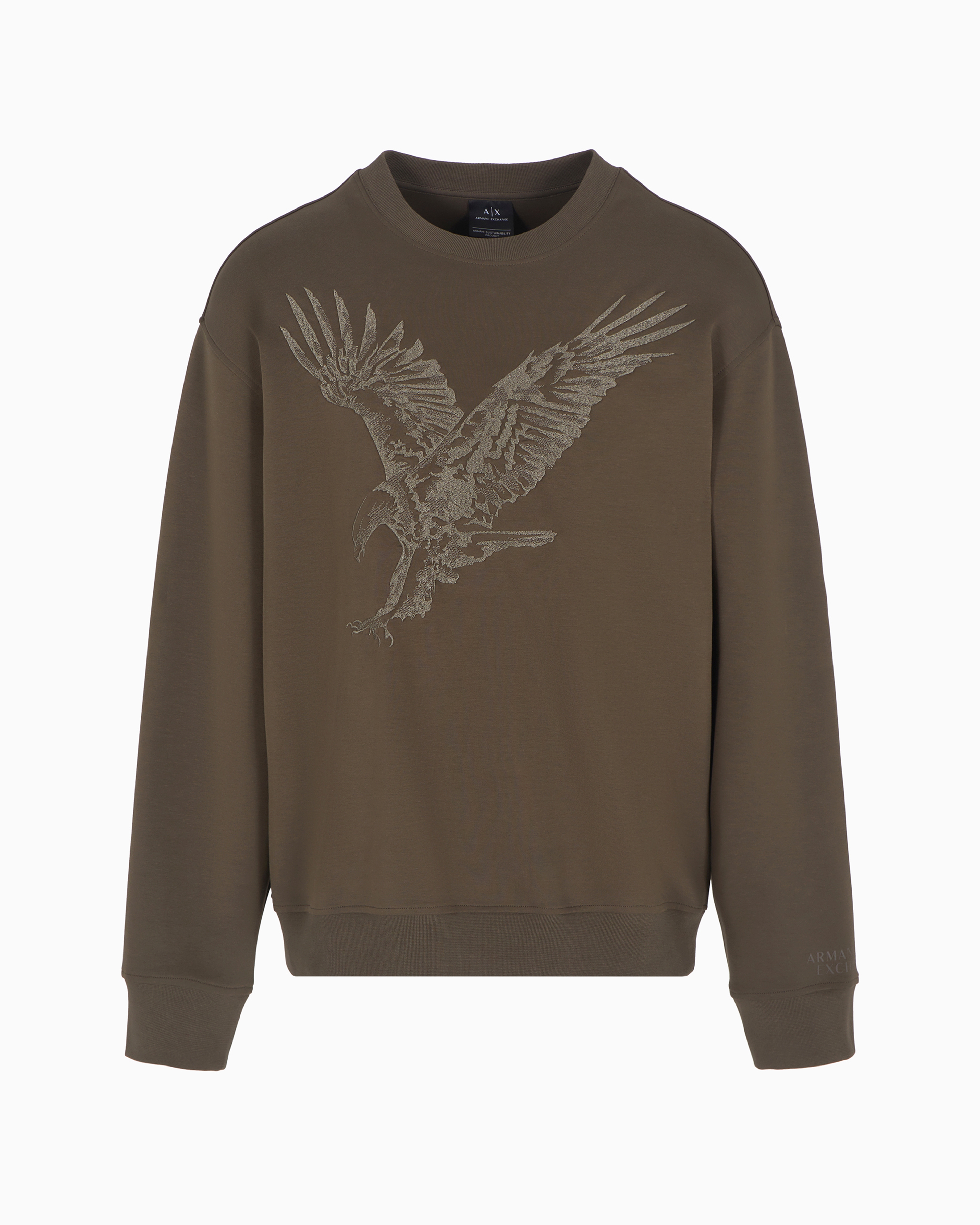 Armani Exchange Official Store Sweatshirts Without Hood In Verde Militare