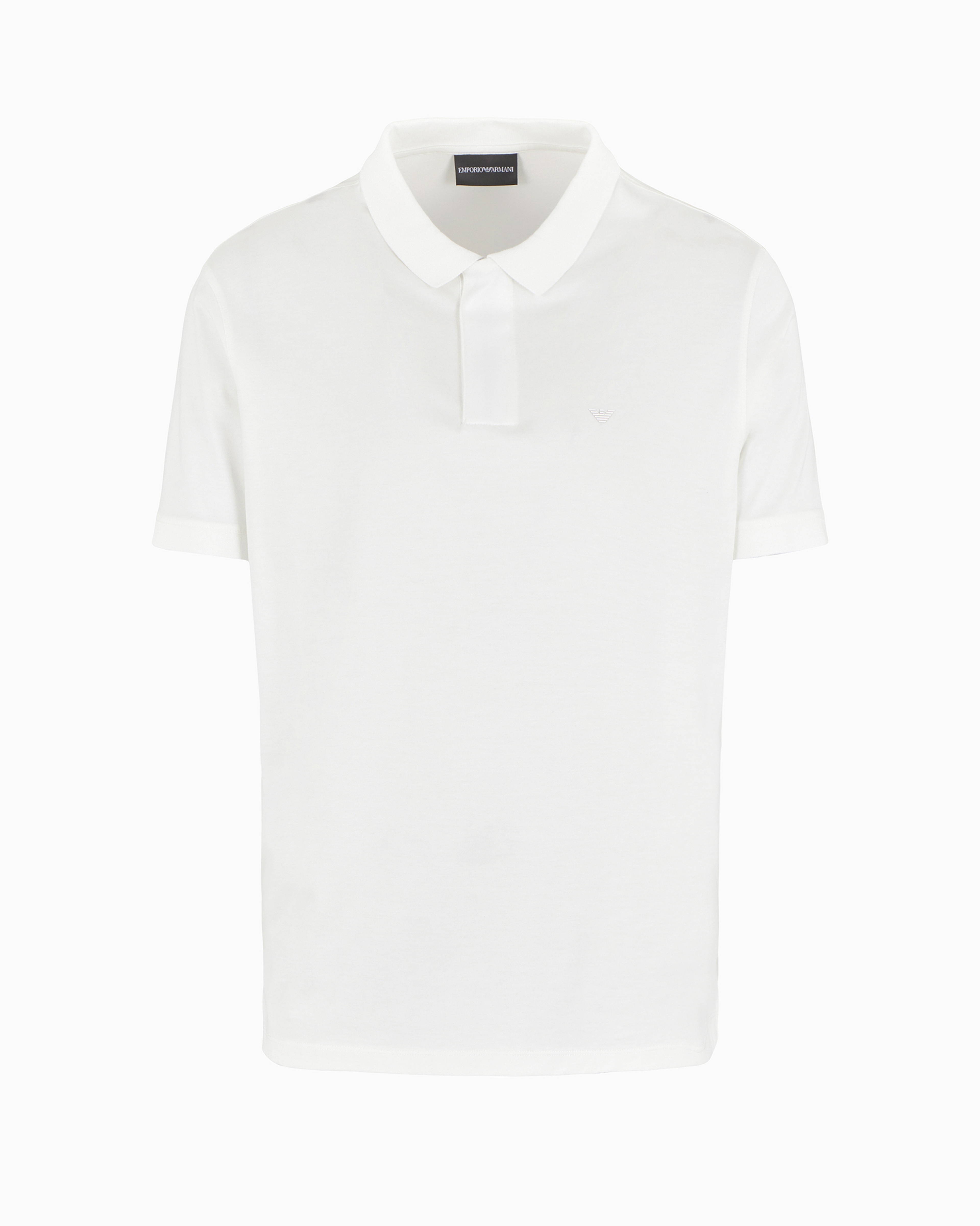Emporio Armani Official Store Travel Essentials Lyocell-blend Jersey Polo Shirt In White