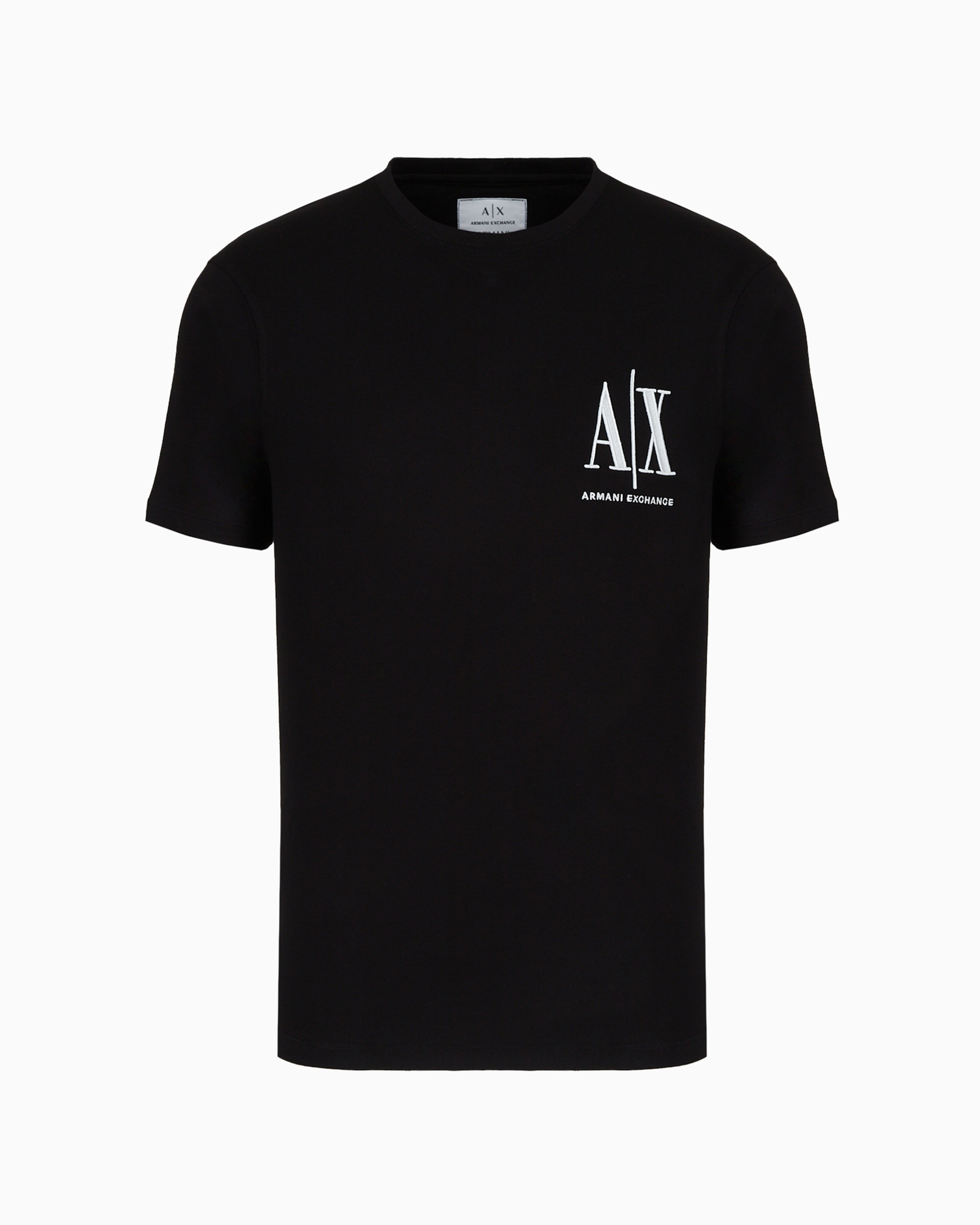 Armani Exchange Official Store Icon Logo Regular Fit T-shirt In Deep Black