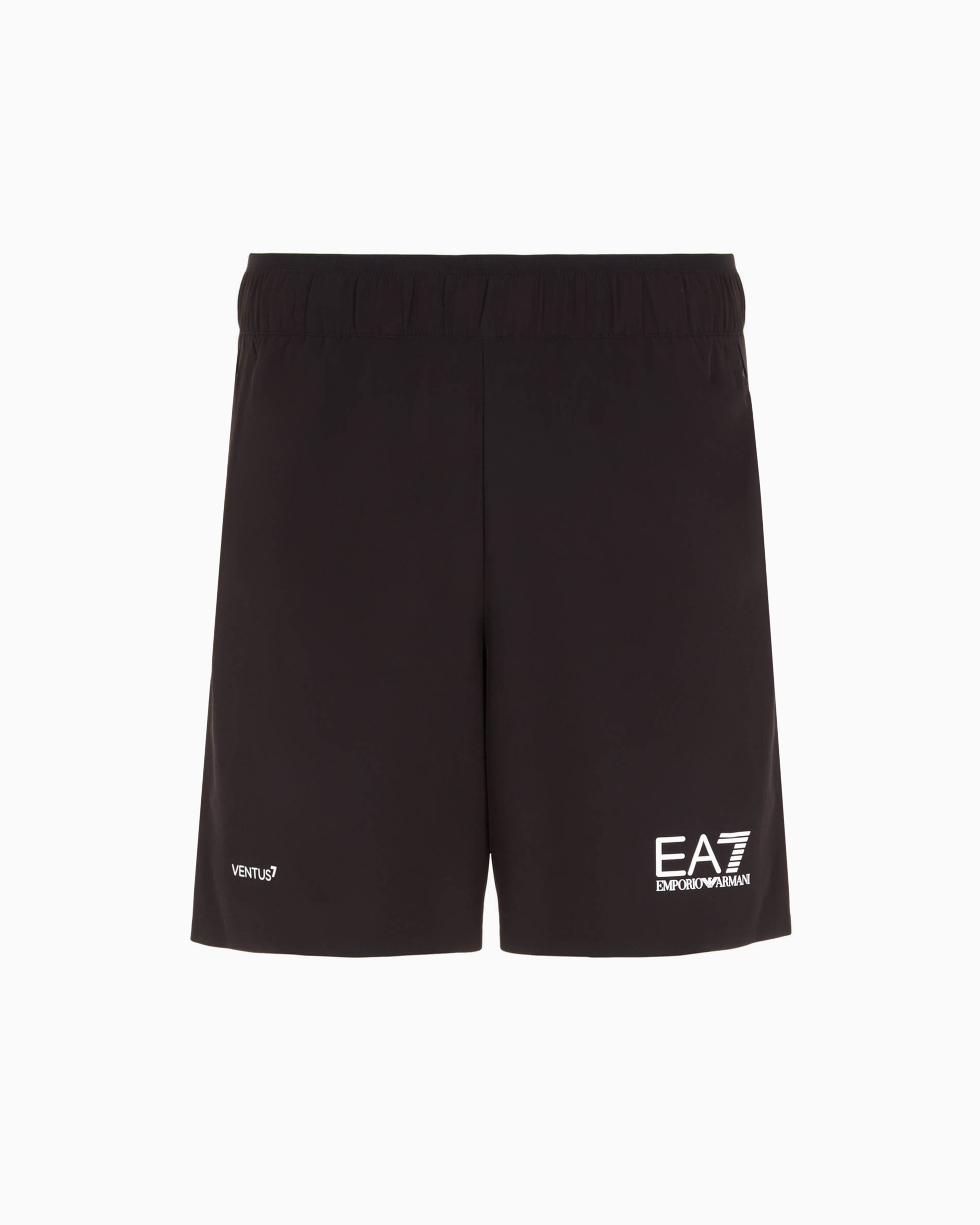 Emporio Armani Tennis Pro Board Shorts In Ventus7 Technical Fabric In Black