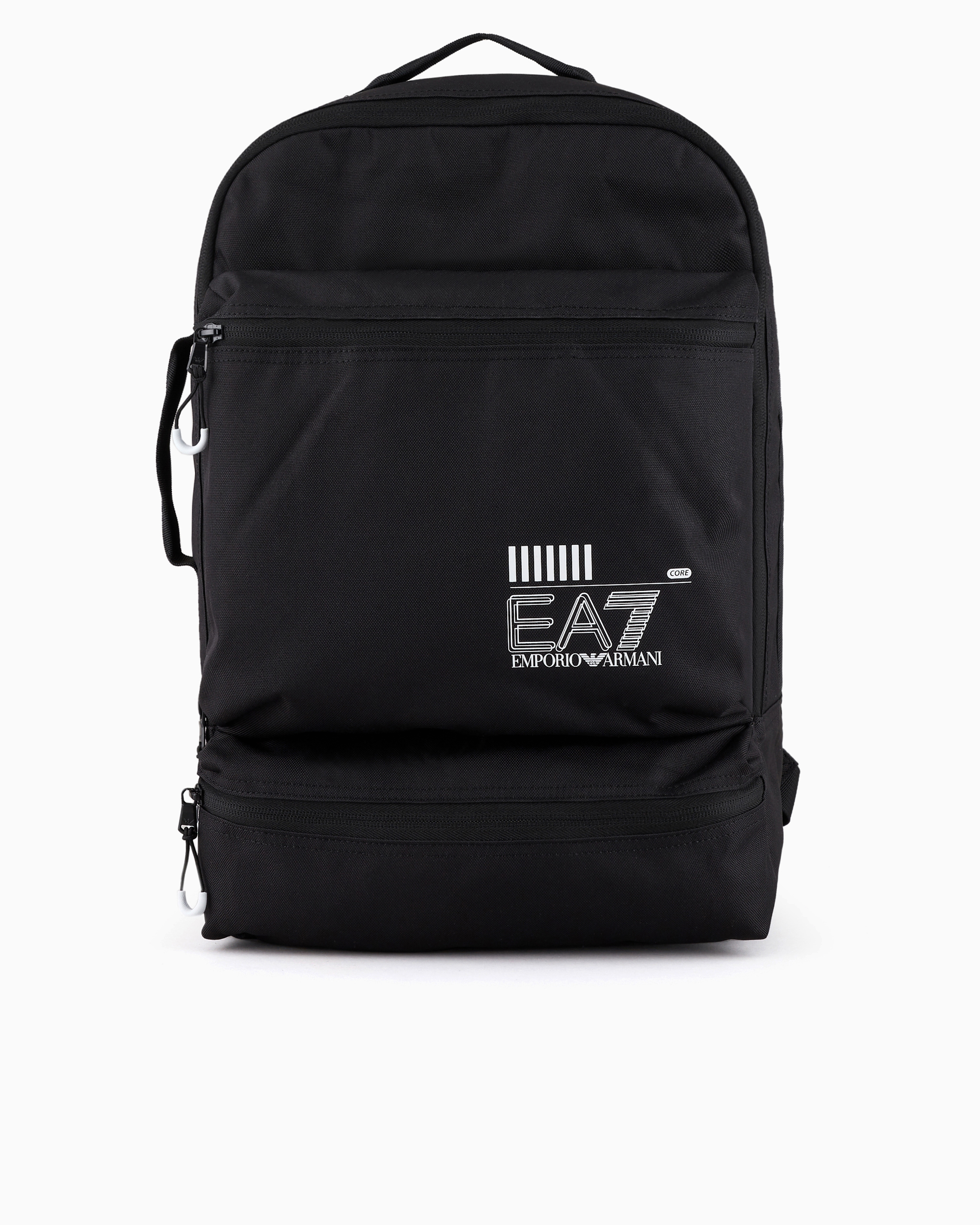 Ea7 Asv Recycled-fabric Train Core Backpack In Black