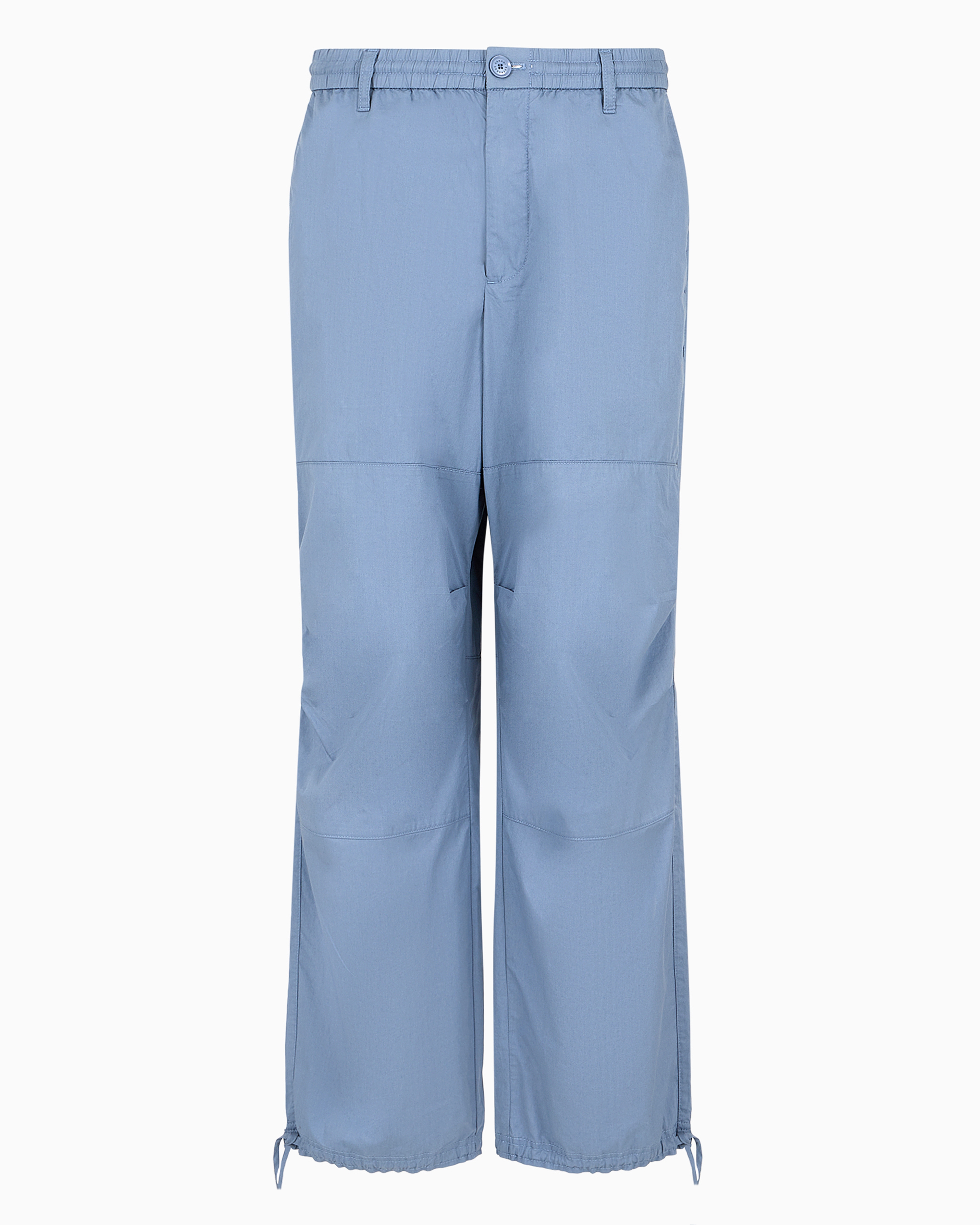Oversized cotton twill trousers with drawstring