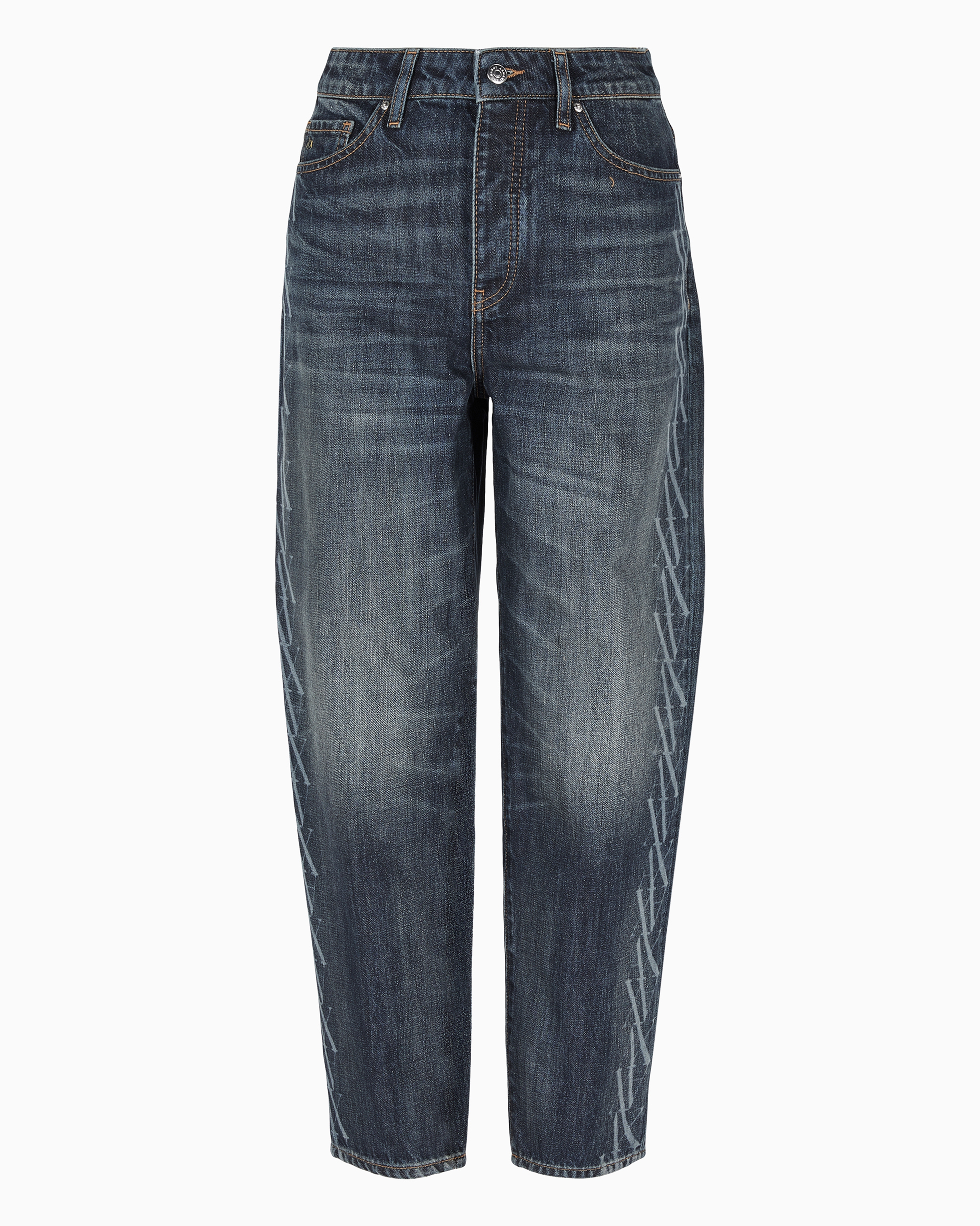 Armani Exchange Official Store Tapered Jeans In Dark Blue