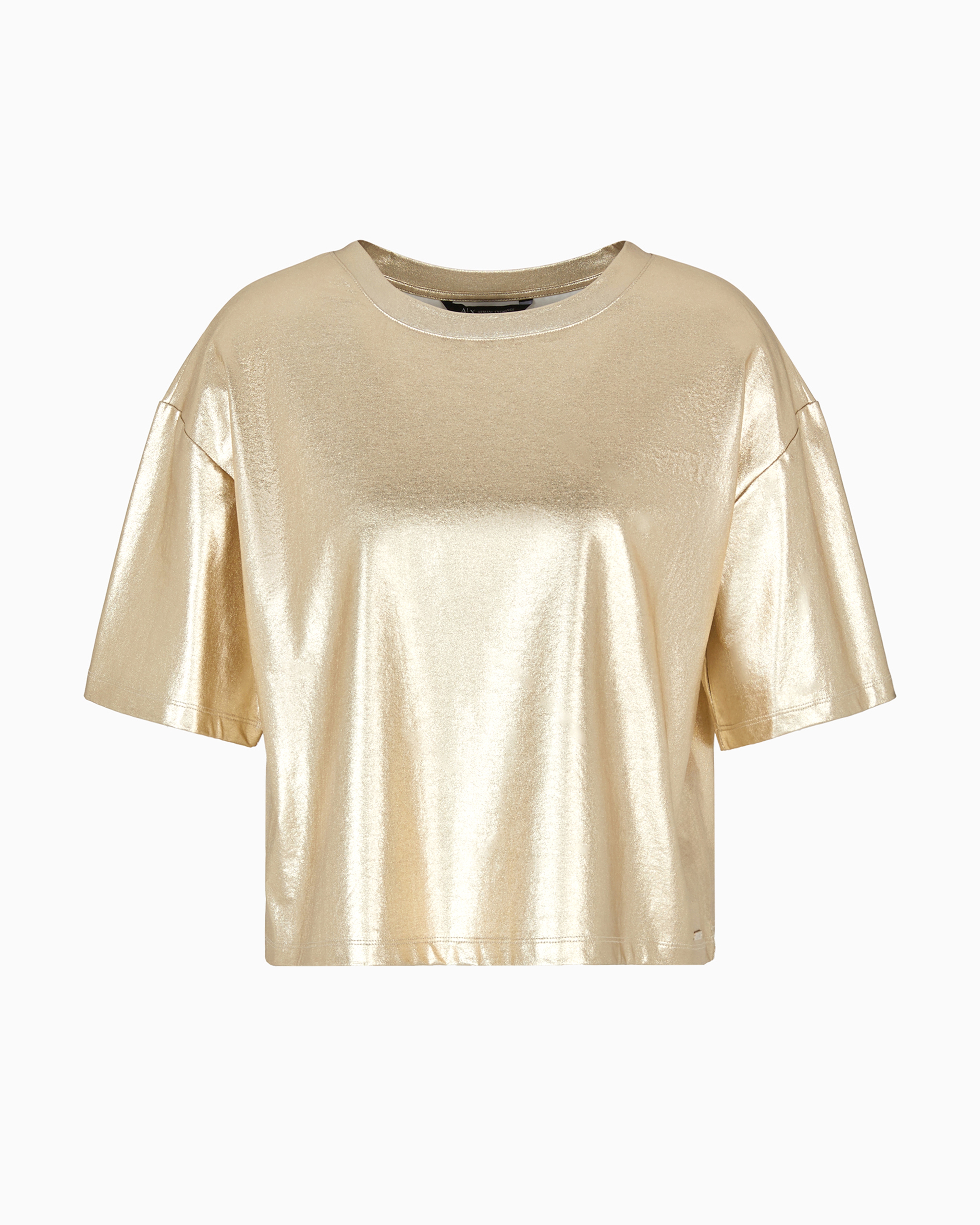 Armani Exchange Official Store Cropped T-shirts In Gold