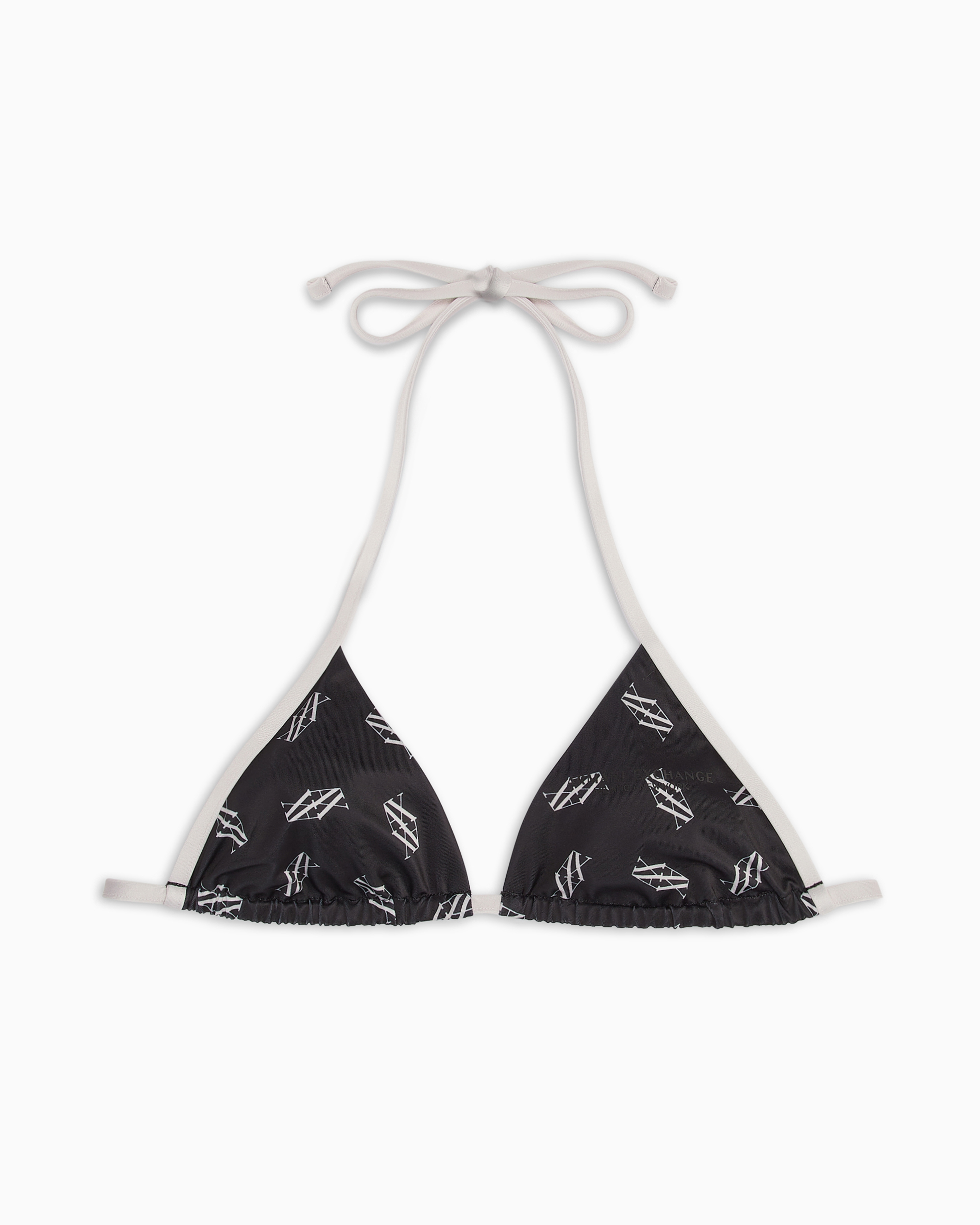 Armani Exchange Alphabet Bikini Top In Noir À Logo