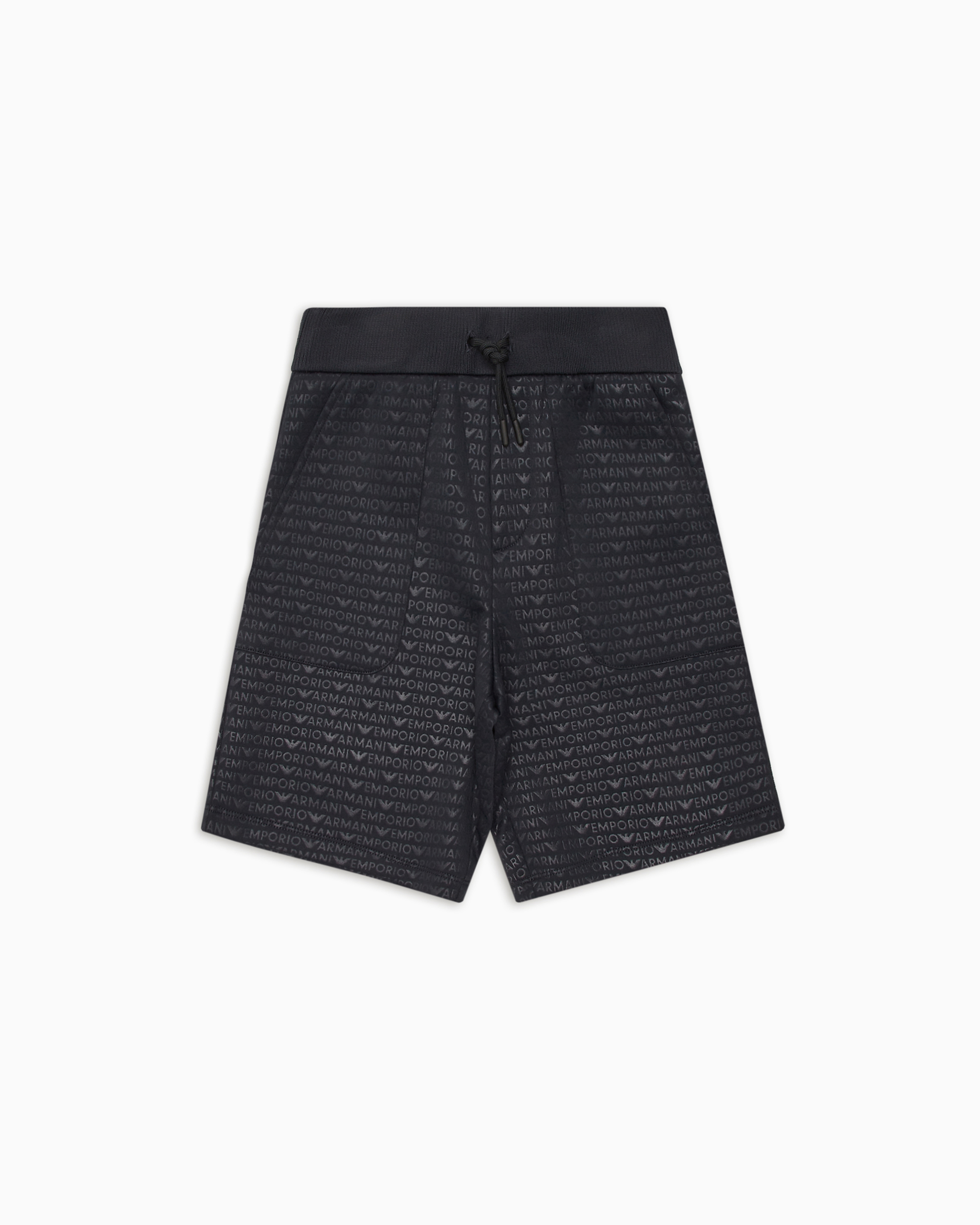 Loose-fit jersey Bermuda shorts with drawstring and all-over Loose-fit jersey Bermuda shorts with drawstring and all-over