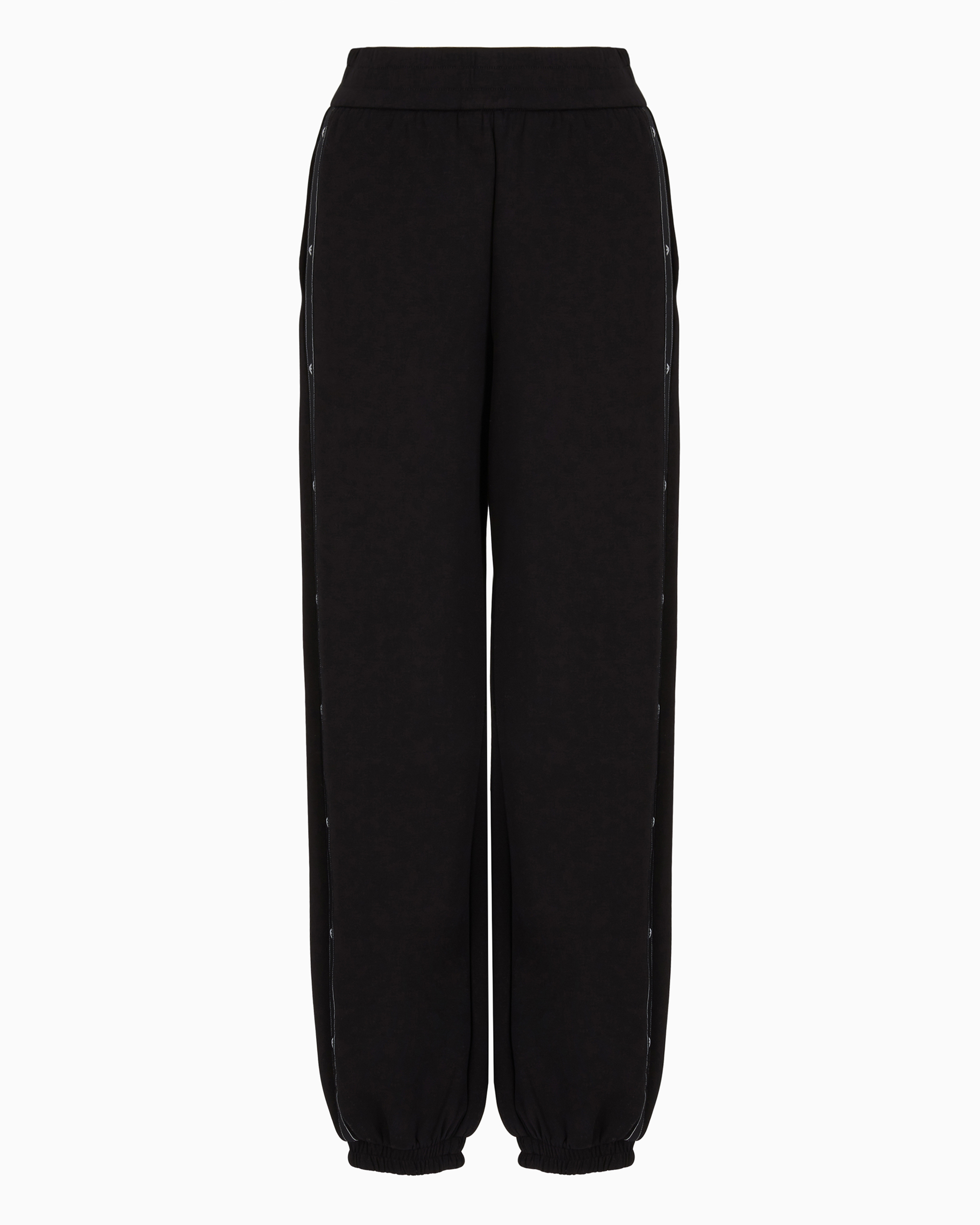 Emporio Armani Tapered-leg Jersey Track Pant In Black