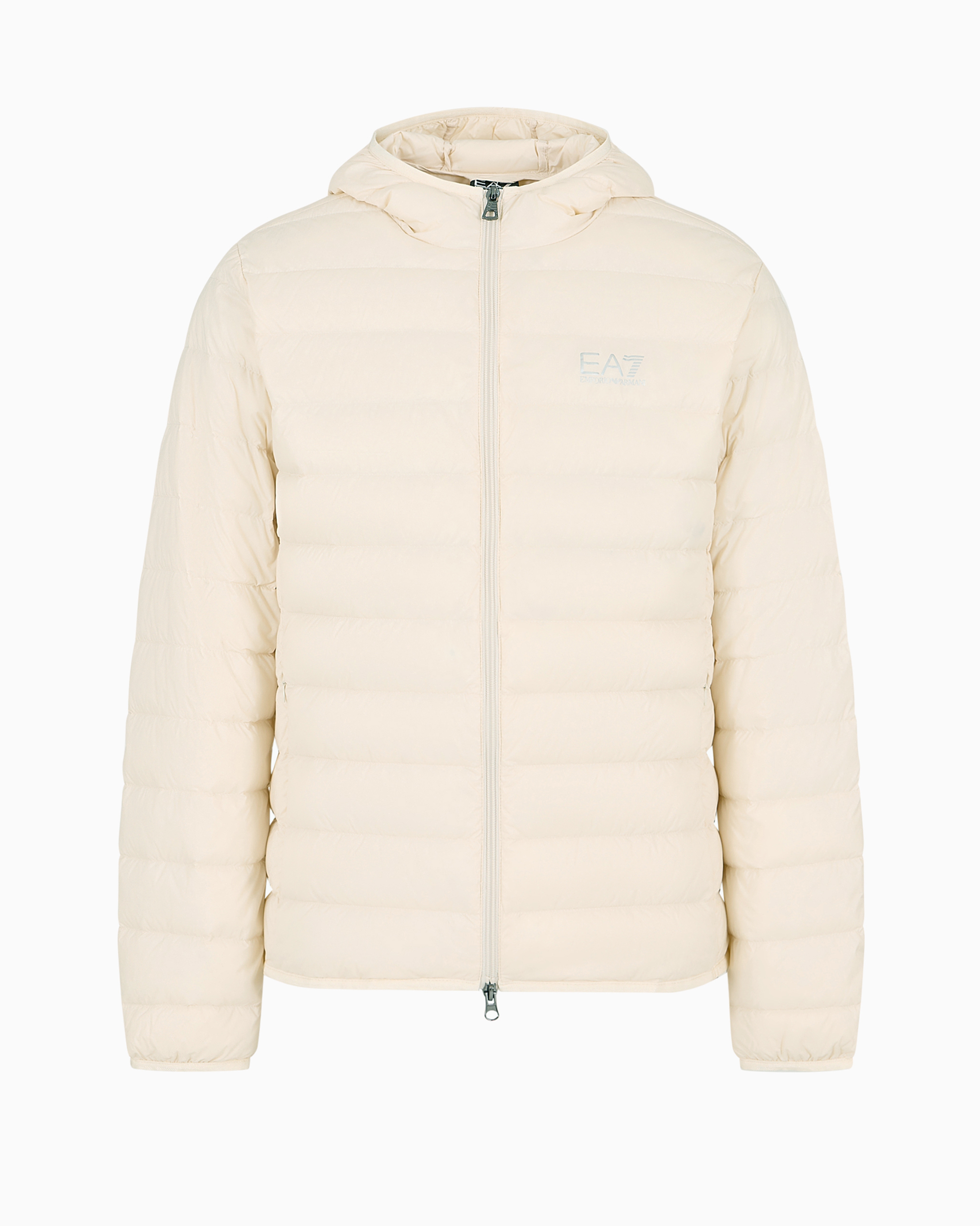 Ea7 Official Store Core Identity Packable Down Jacket With Hood In Gold