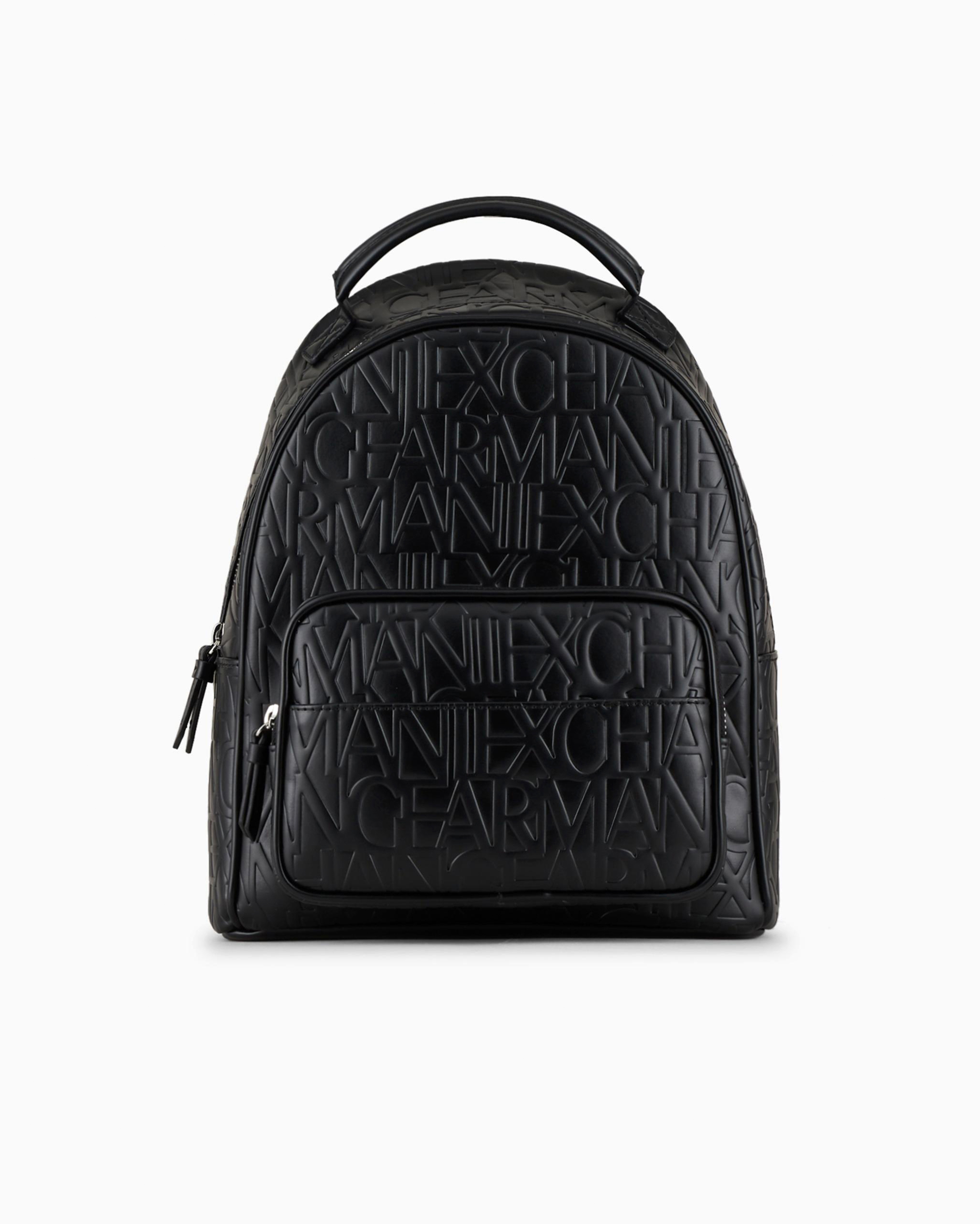 ARMANI EXCHANGE BACKPACK WITH ALLOVER EMBOSSED LOGO 