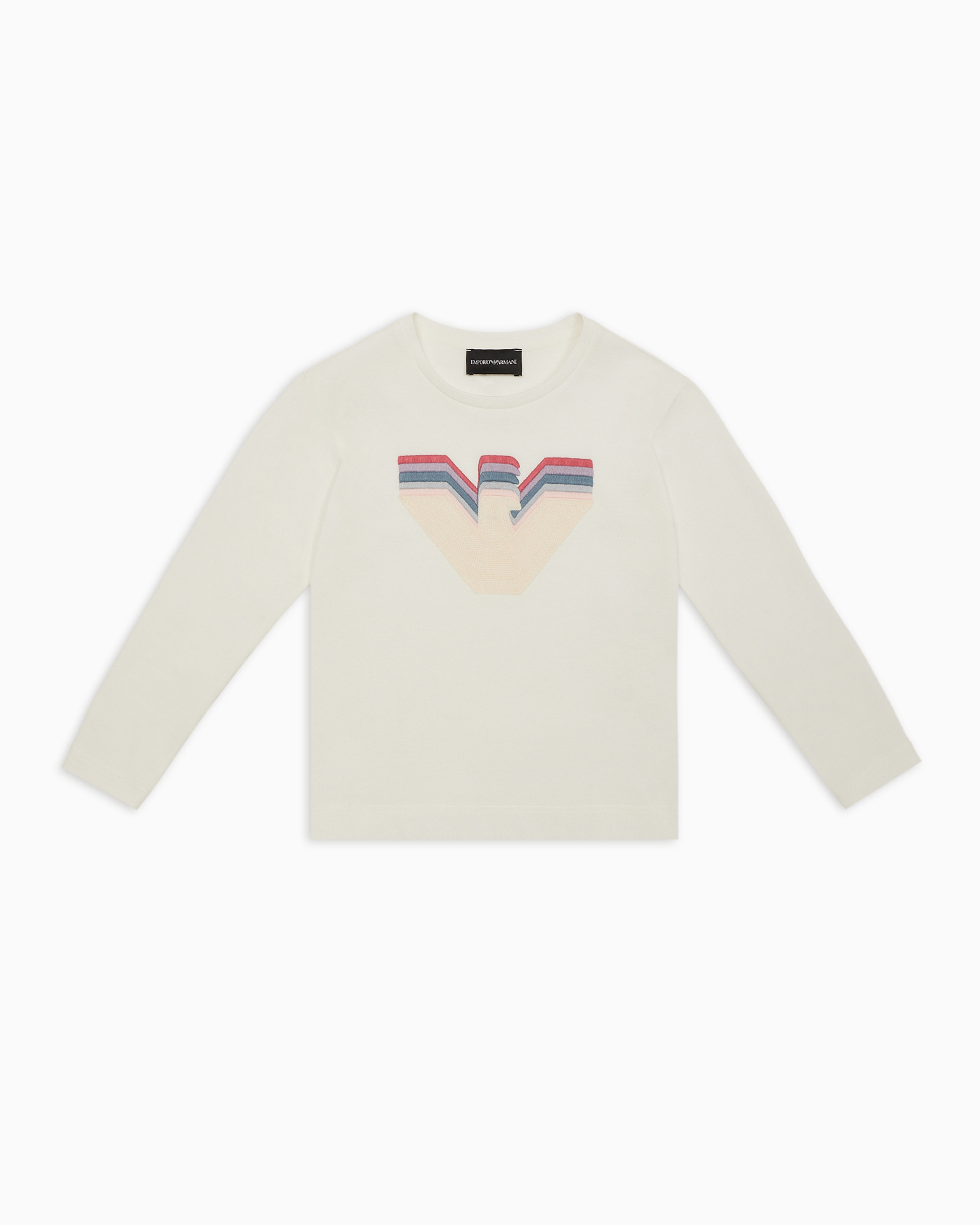 EMPORIO ARMANI ASV JERSEY JUMPER WITH OVERSIZED MULTICOLOURED GRADIENT EAGLE 