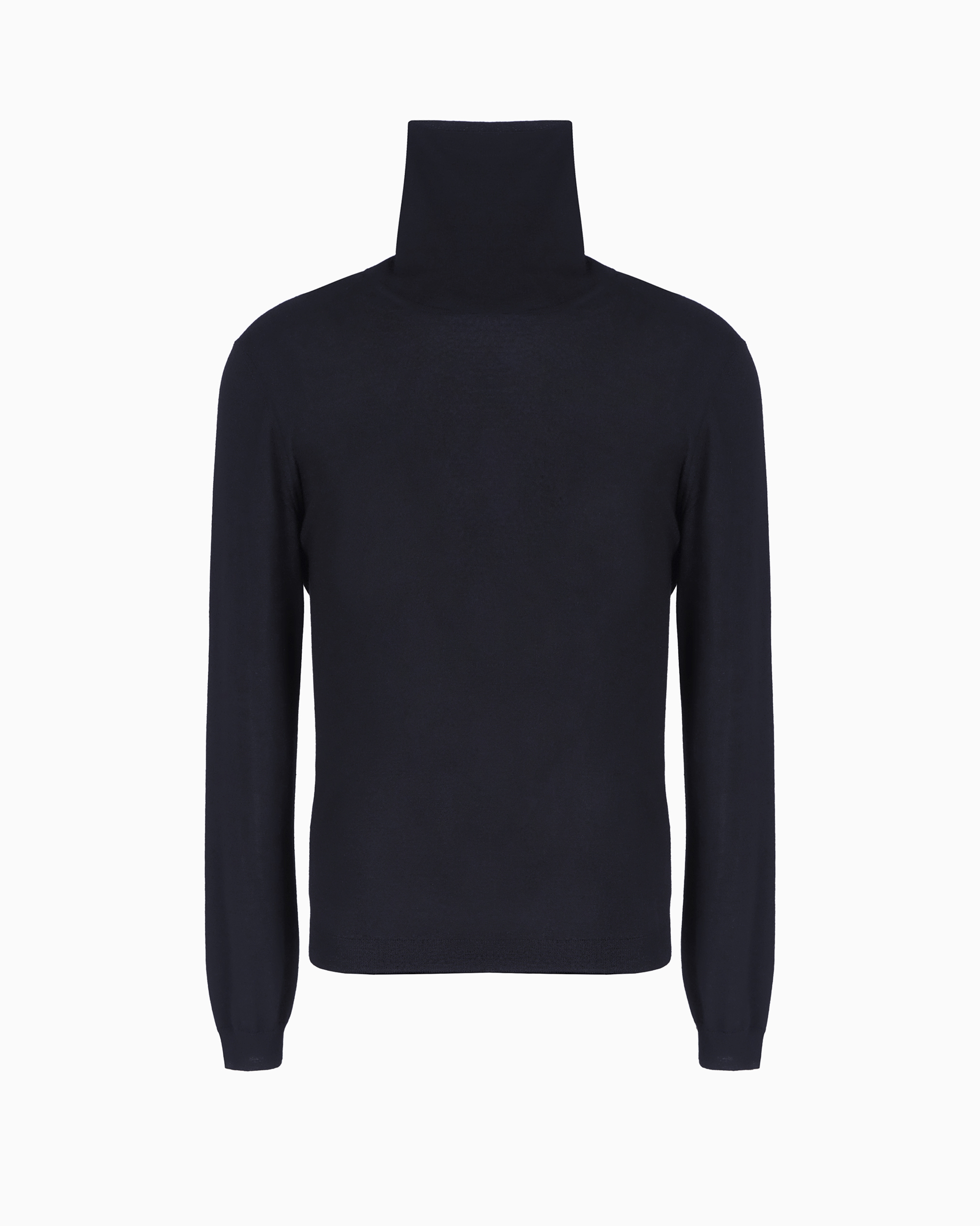 Giorgio Armani Official Store Cashmere Rollneck Jumper In Navy Blue